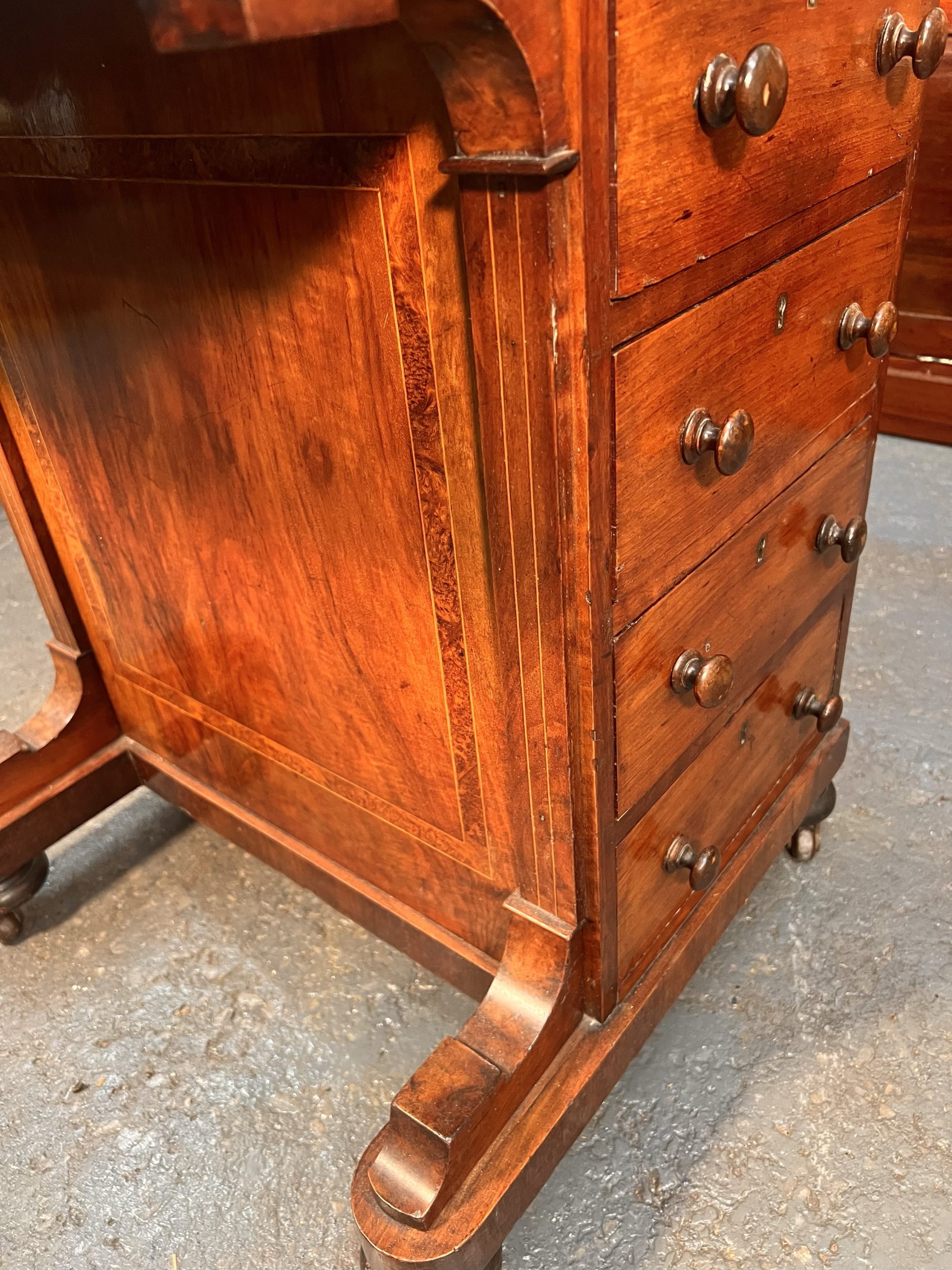 Finest Quality Walnut Davenport Desk, Circa 1870 - Image 9