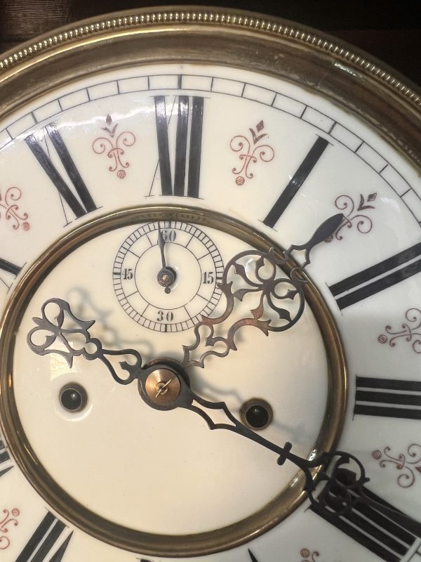 A 19th Century Walnut Cased Vienna Style Wall Clock With Twin Train Weight Driven Movement - Image 9