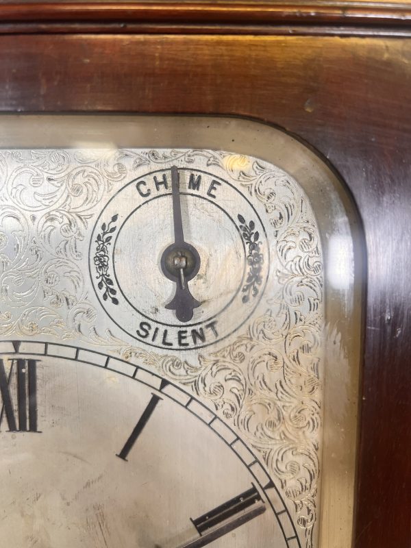 A Large Mahogany Mounted Striking Table Clock With Silvered Dial - Image 8
