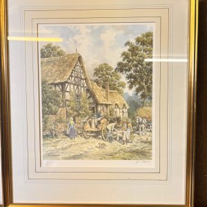 John L. Chapman Painting "Delivering The Milk" Pencil Signed Lower Right With Fine Art Guild Stamp