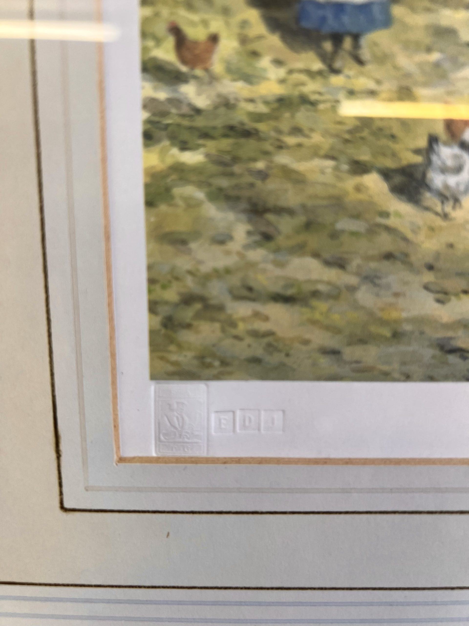 John L. Chapman Painting "Thatching" Pencil Signed Lower Right With Fine Art Guild Stamp - Image 3