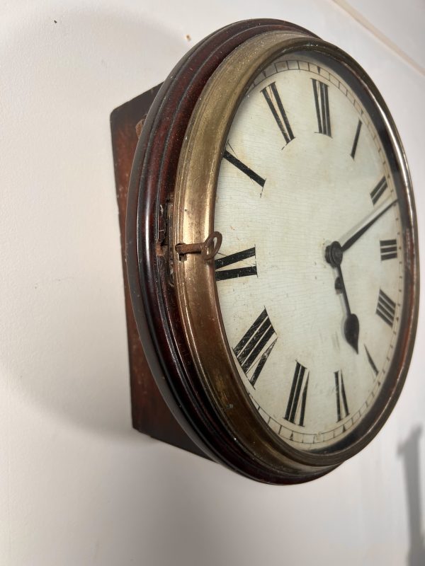 A Very Early Wooden Faced Fusee Wall Clock Housed In Its Mahogany Case - Image 6