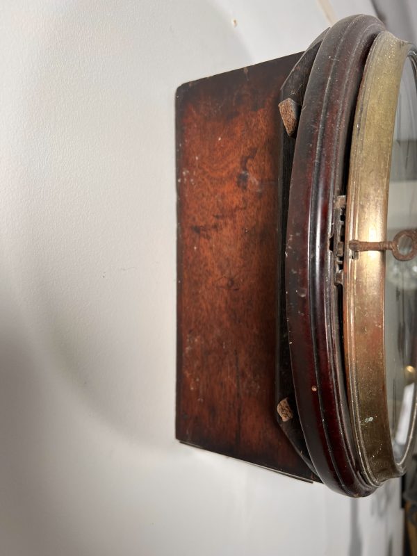 A Very Early Wooden Faced Fusee Wall Clock Housed In Its Mahogany Case - Image 3
