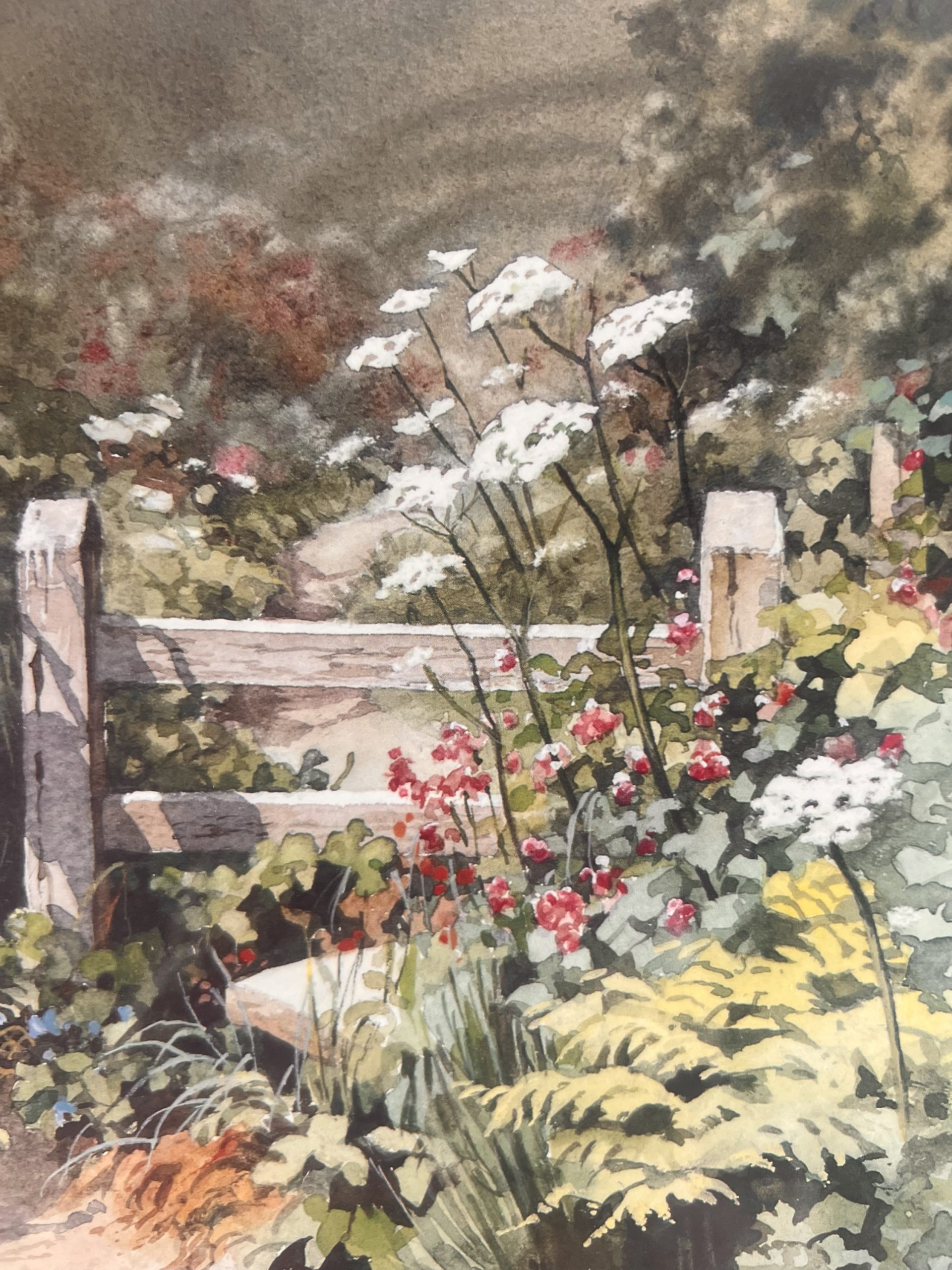 Judy Boyes Pencil Signed Painting "Summer Footpath" Mounted And Framed Under Glass - Image 2