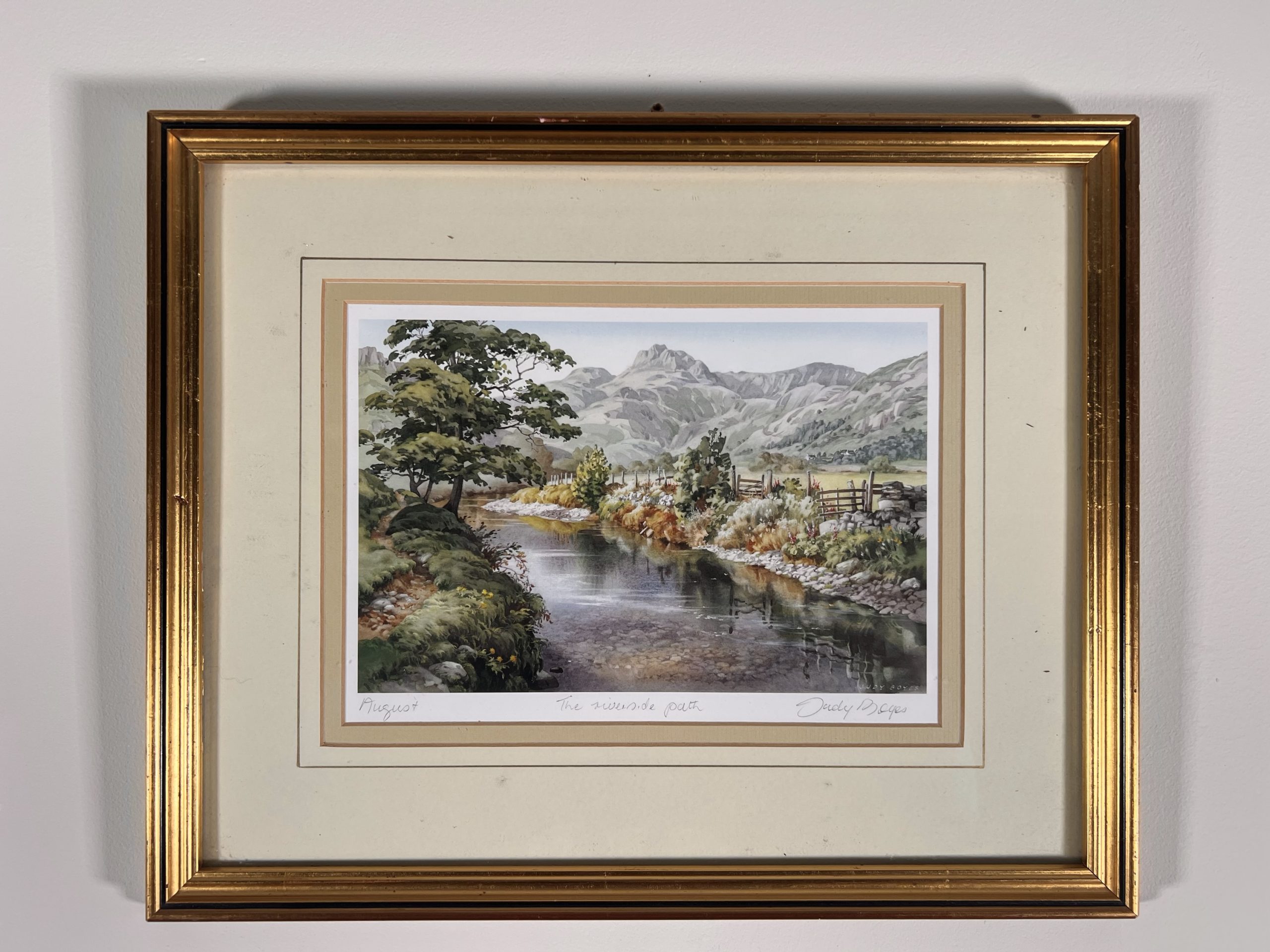 Judy Boyes "The Riverside Path" to Dungeon Ghyll Pencil Signed Lower Right