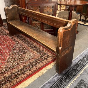 An Edwardian Solid Oak Pew Bench With Amazing Patina