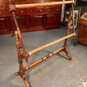 Antique Solid Walnut Bobbin Turned Embroidery Or Tapestry Stand