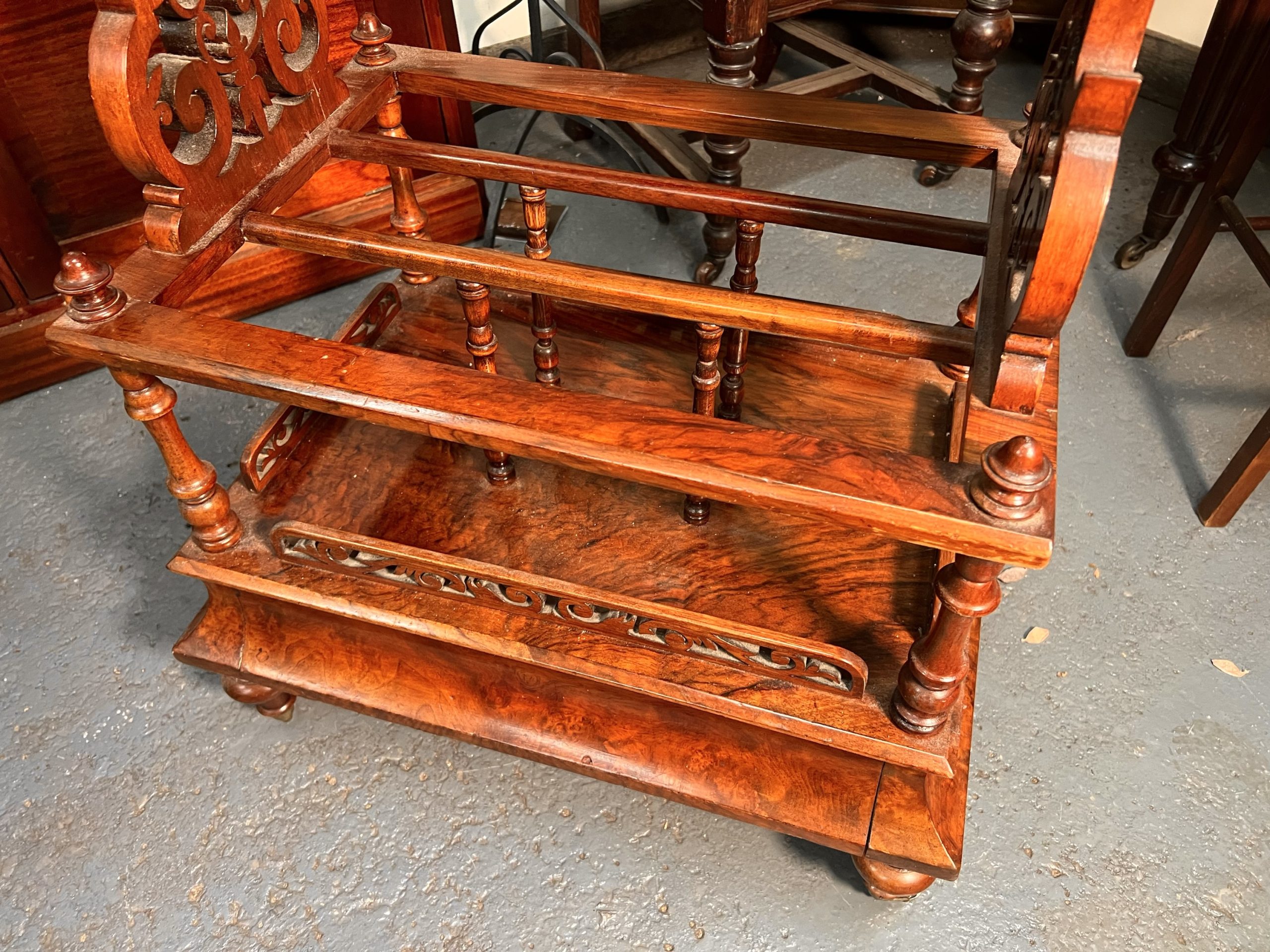Victorian Burr-Walnut Canterbury Whatnot c.1860 – Exceptional Quality - Image 3