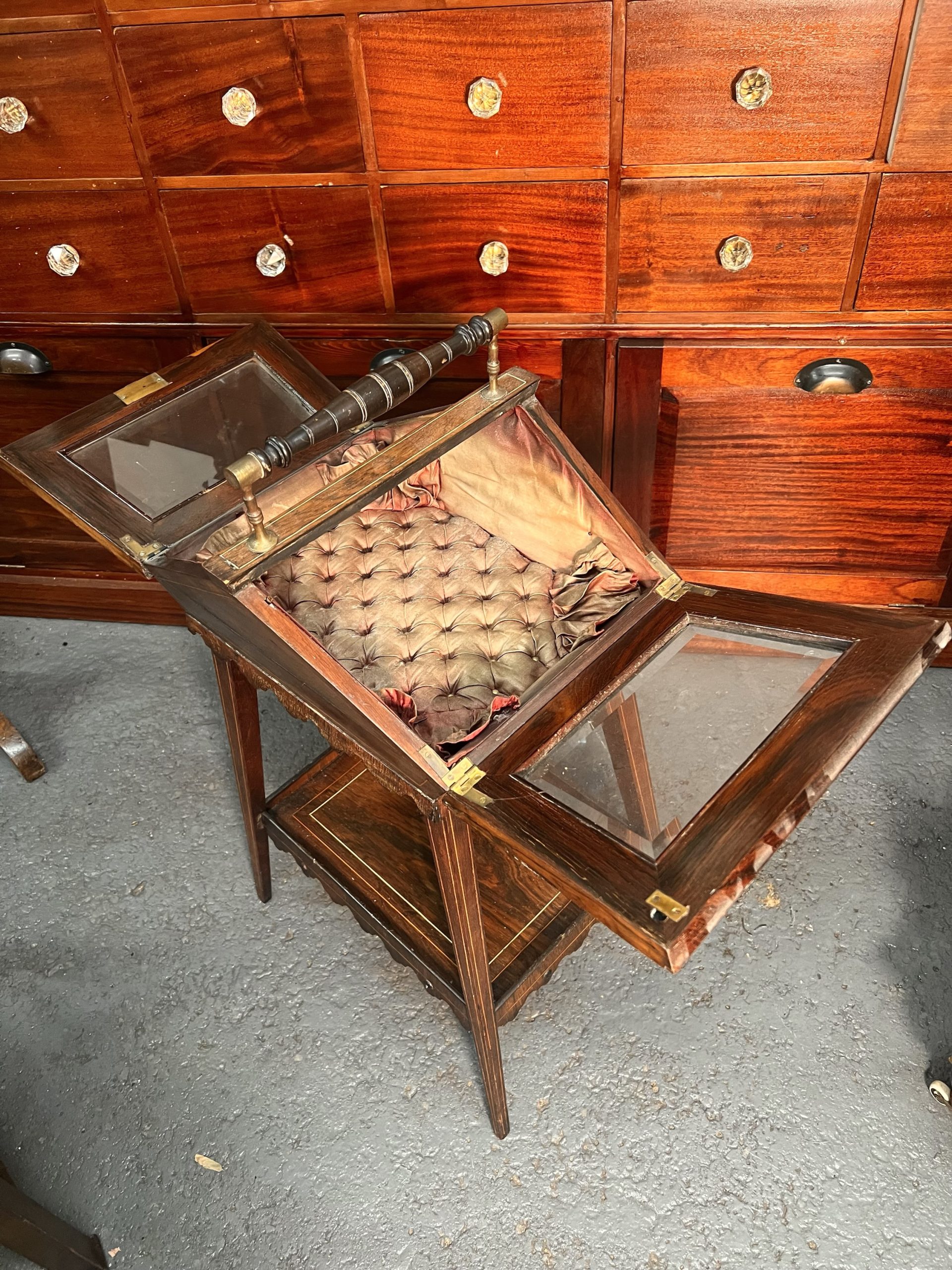 Sheraton Style Glazed Sewing Table – Circa 1890