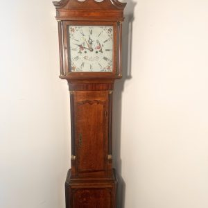 Fabulous Antique Georgian Oak & Walnut Crossbanded Longcase Clock – c.1720–1740