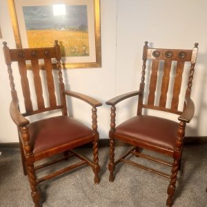 A Matching Pair of Barley Twist Arts & Crafts Armchairs – Rare & Refined