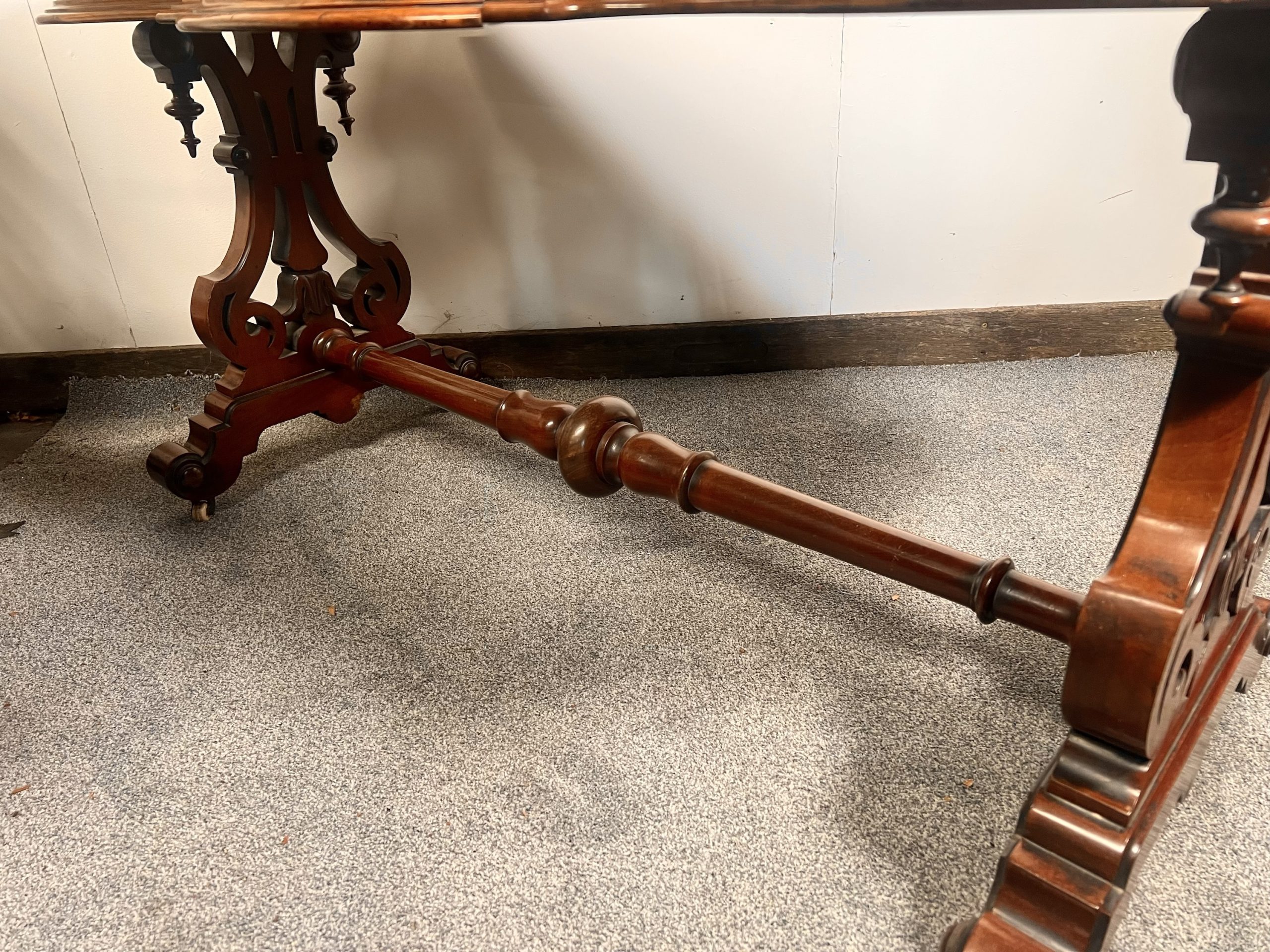 Antique Leather Topped Flame Mahogany Writing Table – Circa 1820 - Image 6
