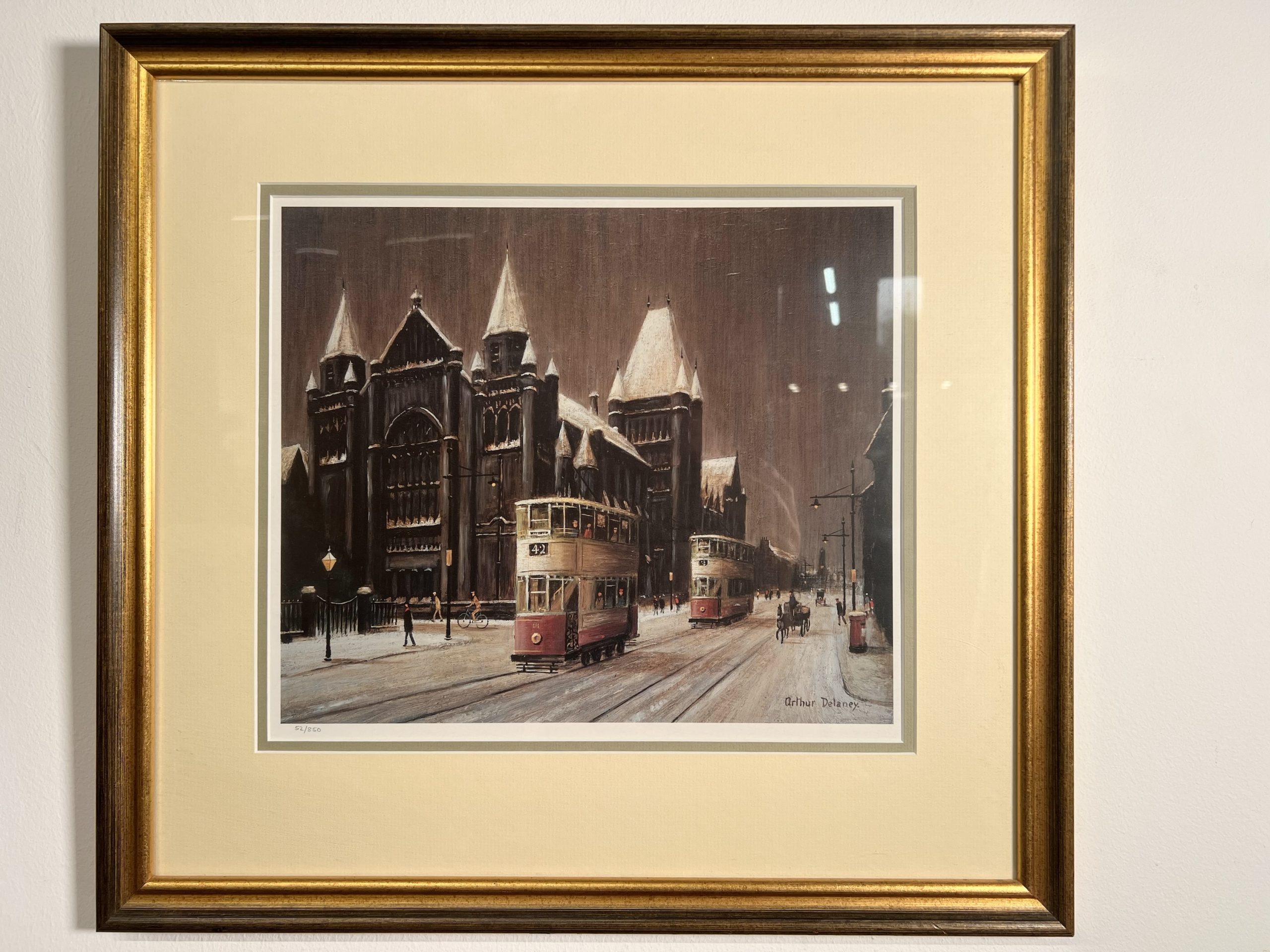 Arthur Delaney – Crown Courts, Minshull Street, Manchester With Trams In The Snow