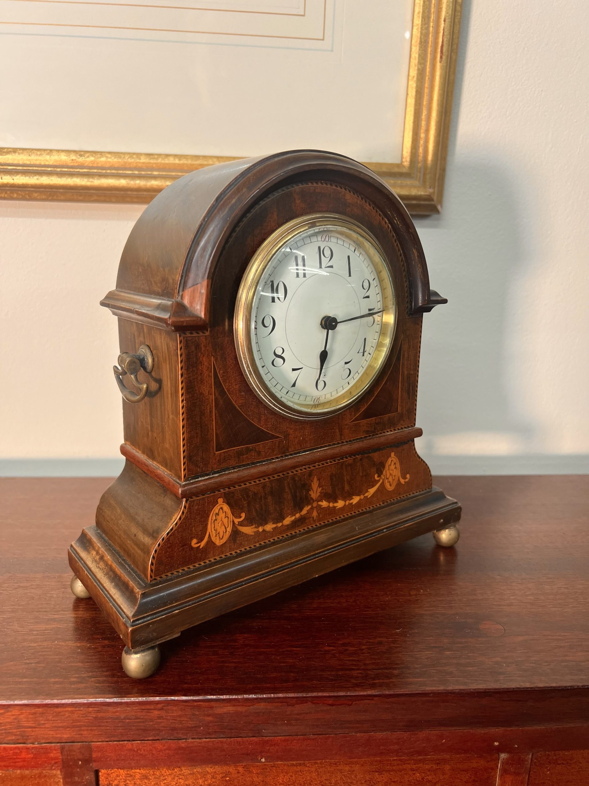 Edwardian Mantle Clock With Amazing Inlay Work - Image 3
