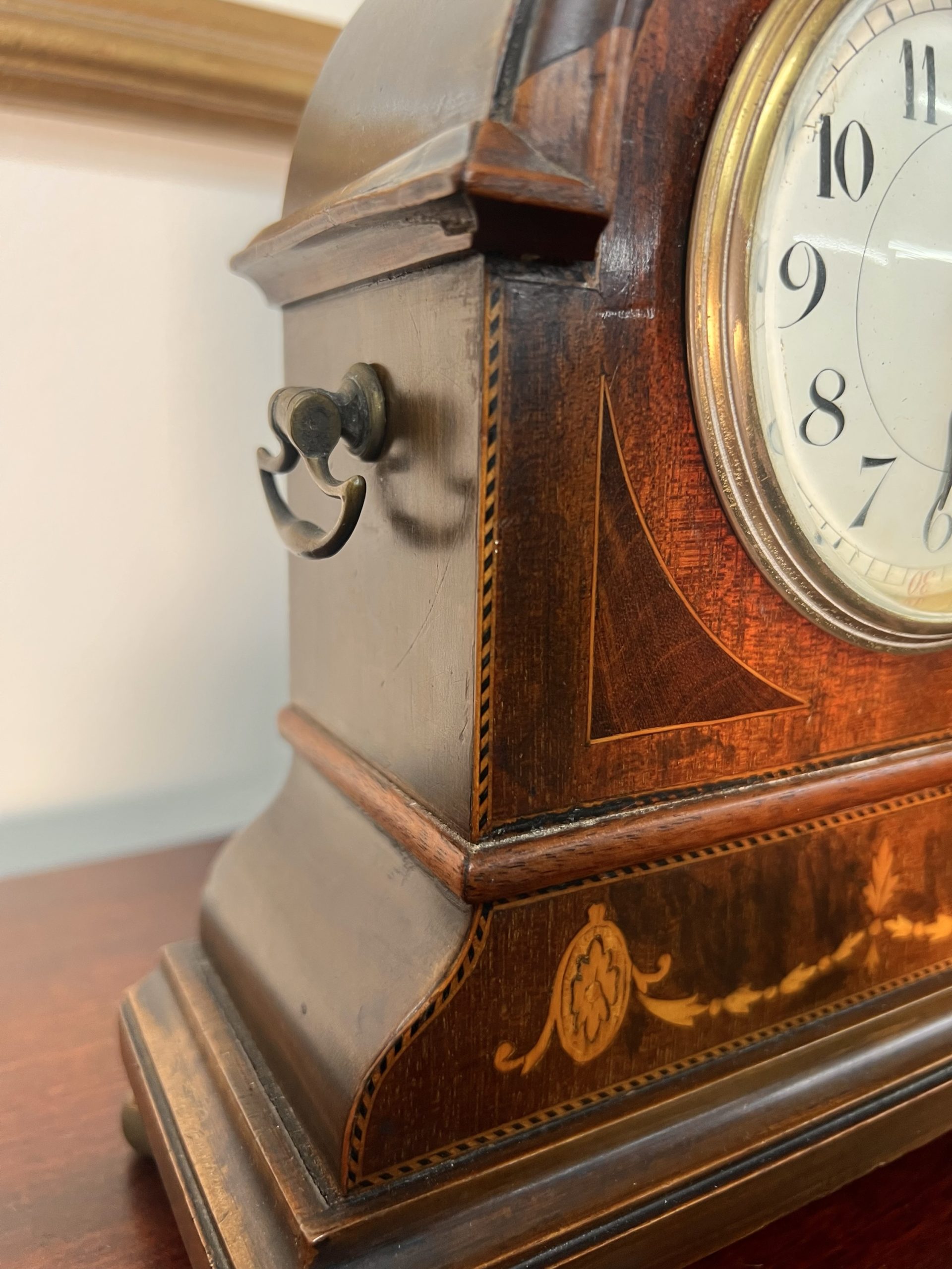 Edwardian Mantle Clock With Amazing Inlay Work - Image 4