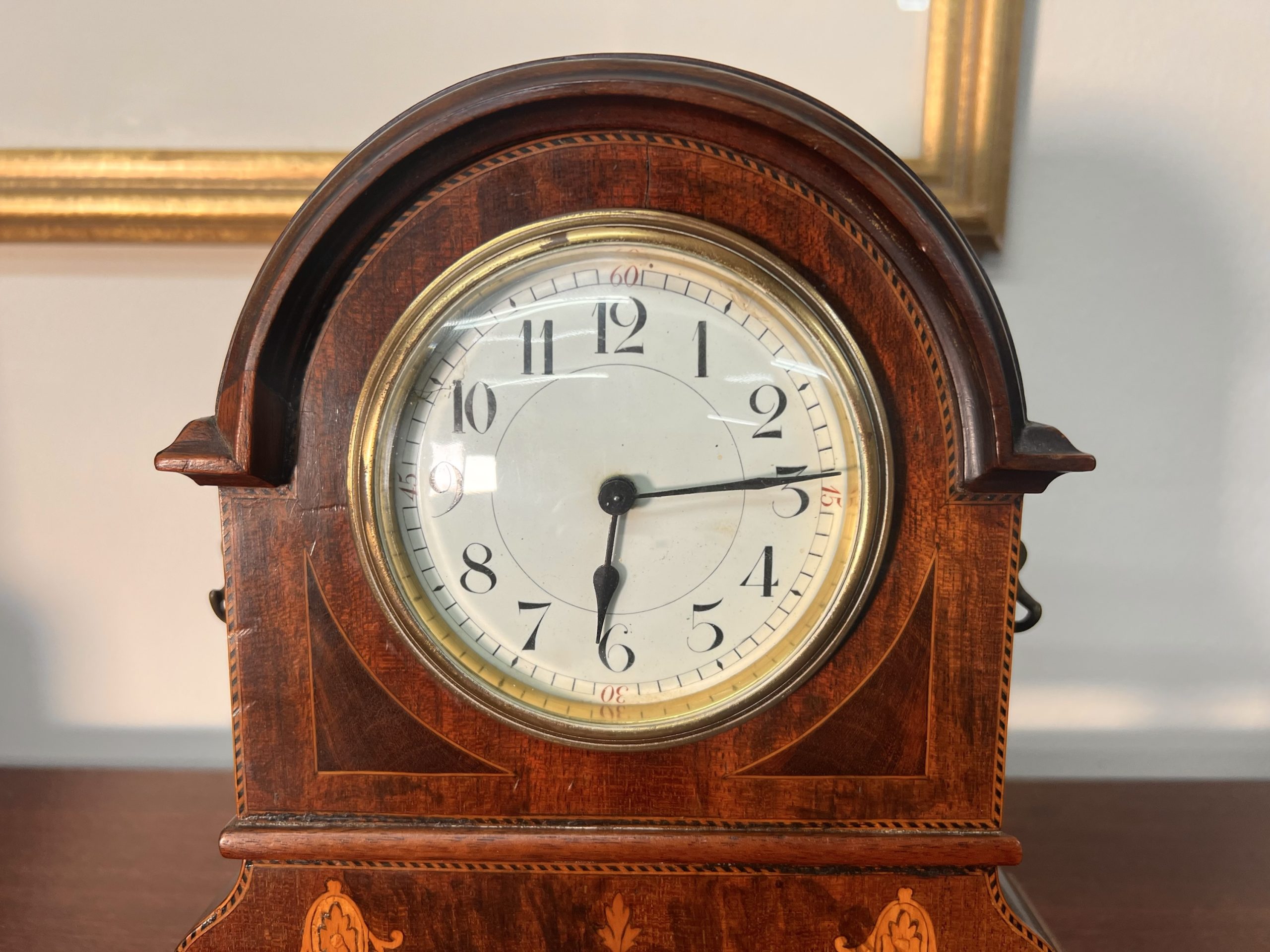 Edwardian Mantle Clock With Amazing Inlay Work - Image 5