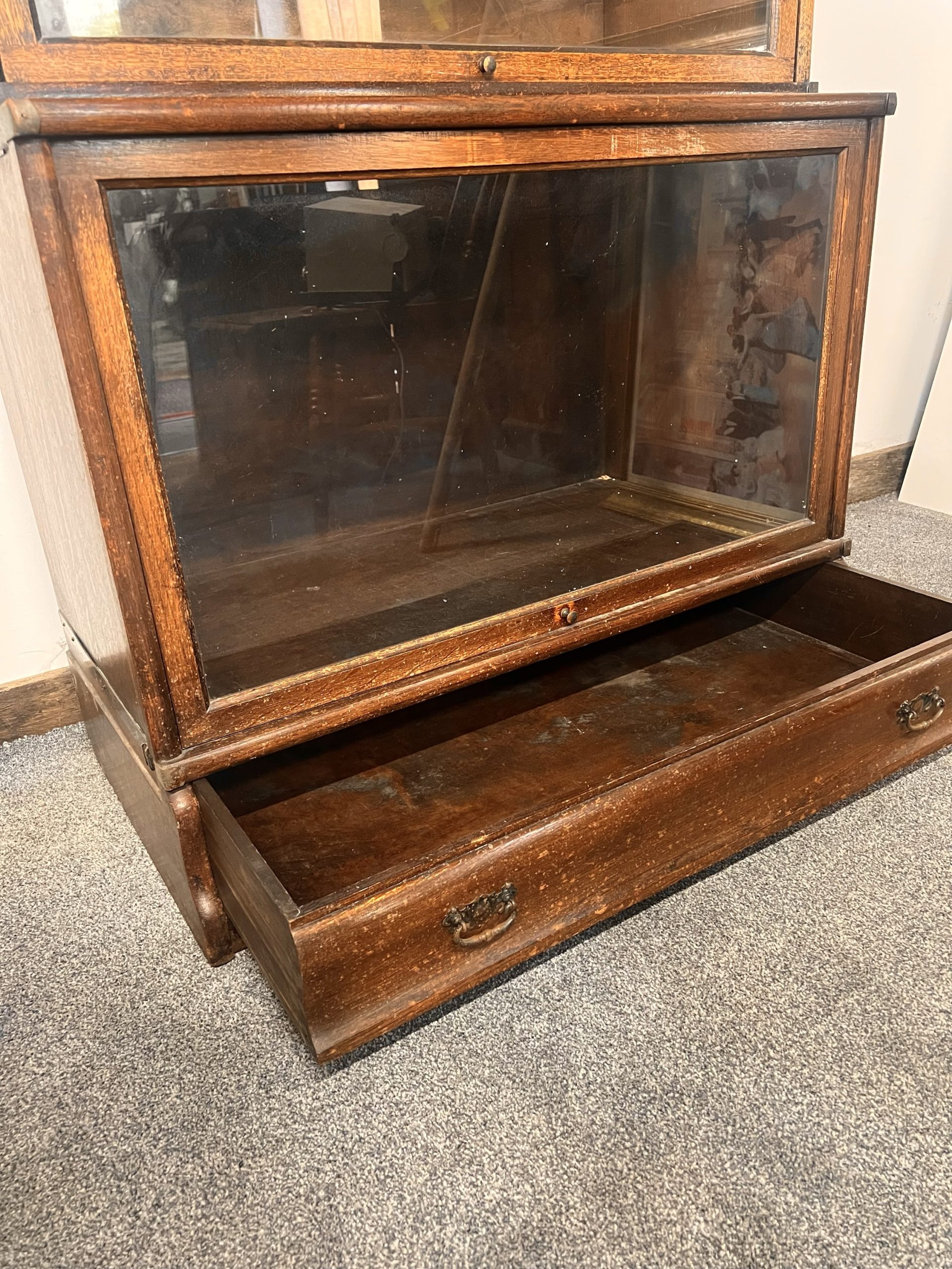 A Globe Wernicke Oak Bookcase – Four Elements with Drawer - Image 7