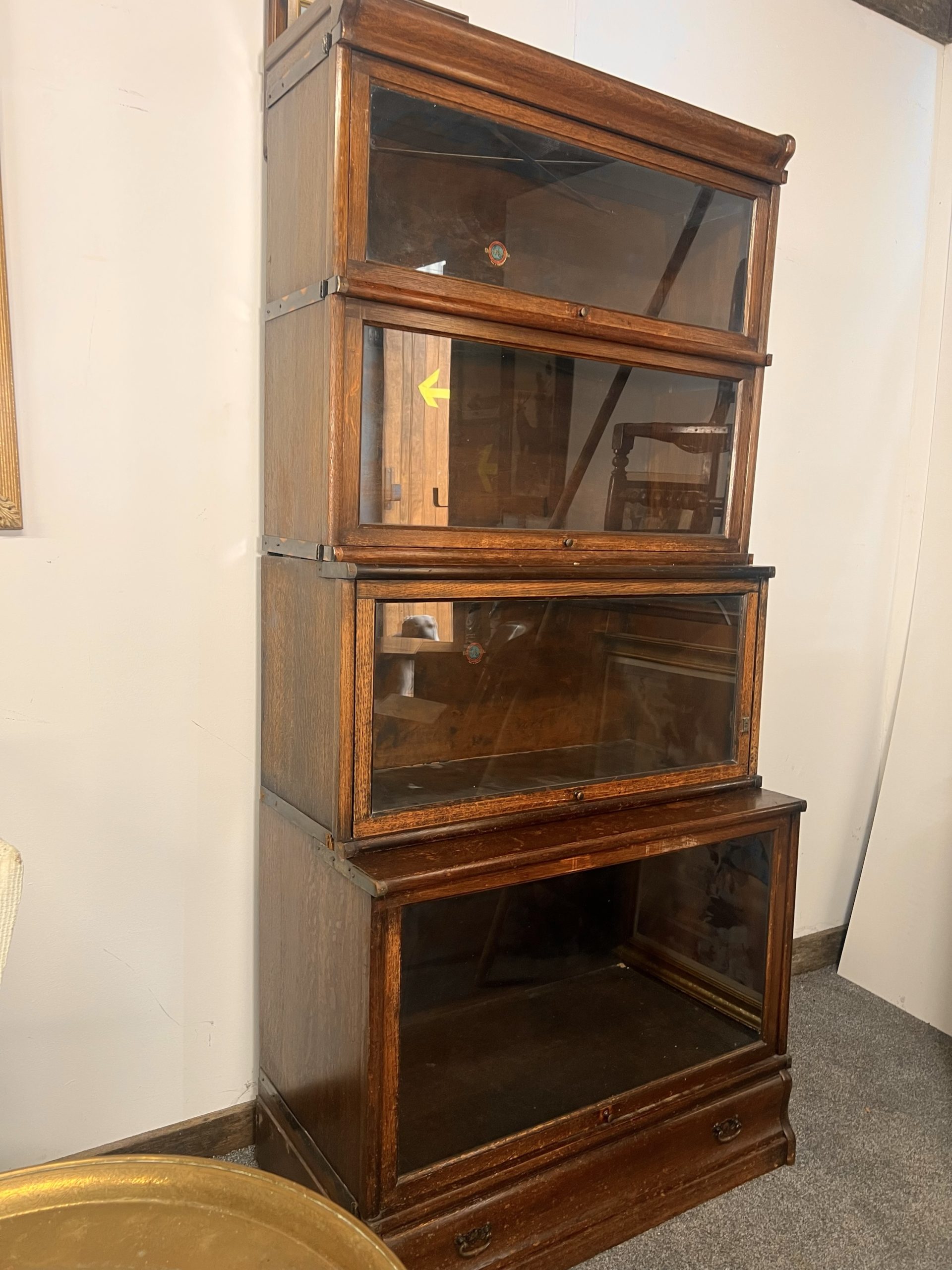 A Globe Wernicke Oak Bookcase – Four Elements with Drawer - Image 6
