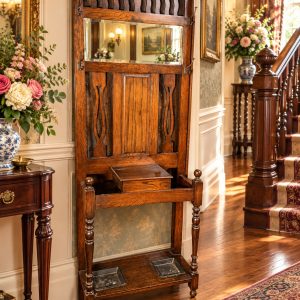 Stunning Victorian Carved Oak Hall Stand – C1880