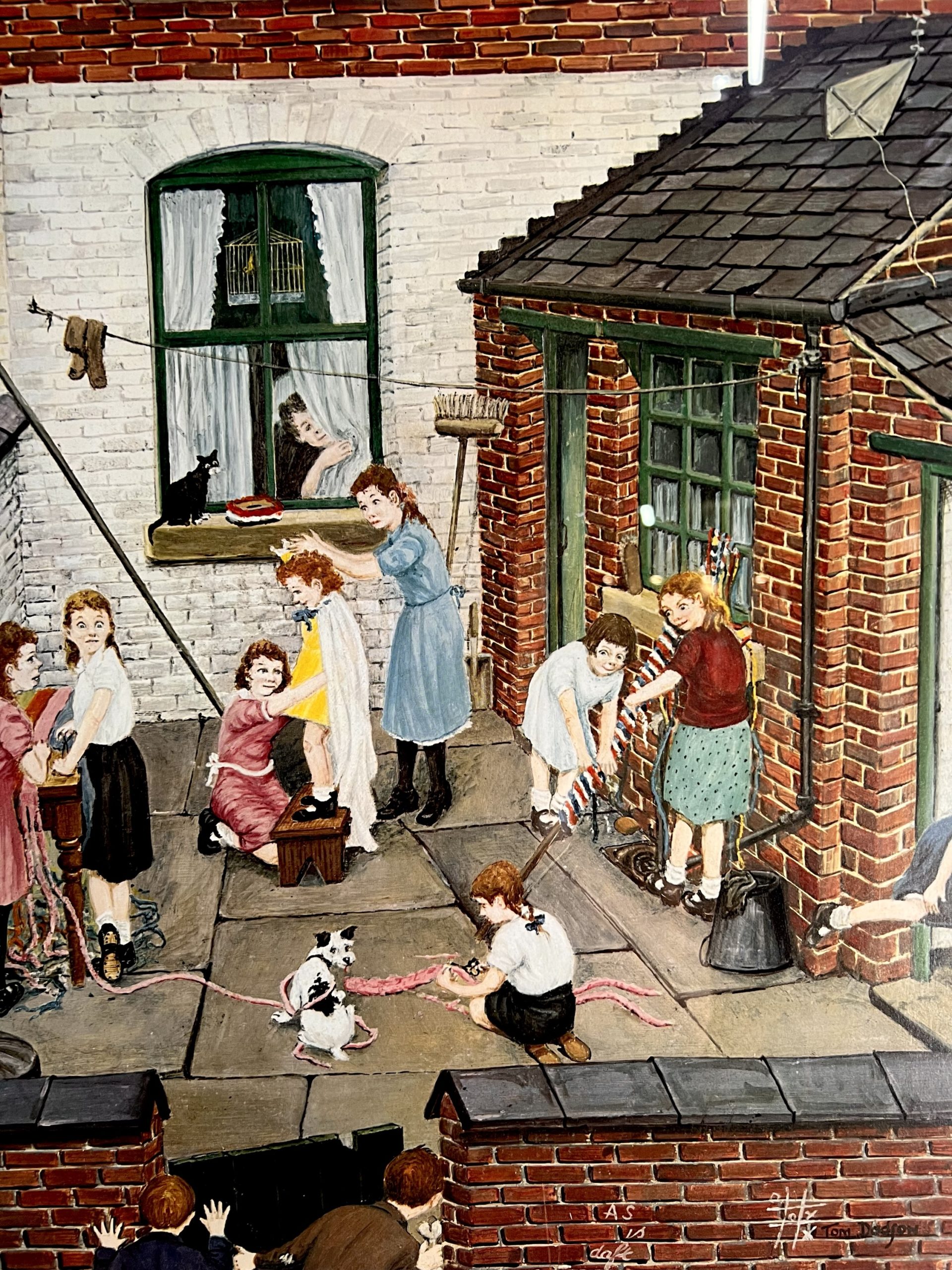 Tom Dodgson (1910–1991) Pencil Signed Original – "Back Yard Scene" With Studio Gallery Embossed Stamp - Image 3