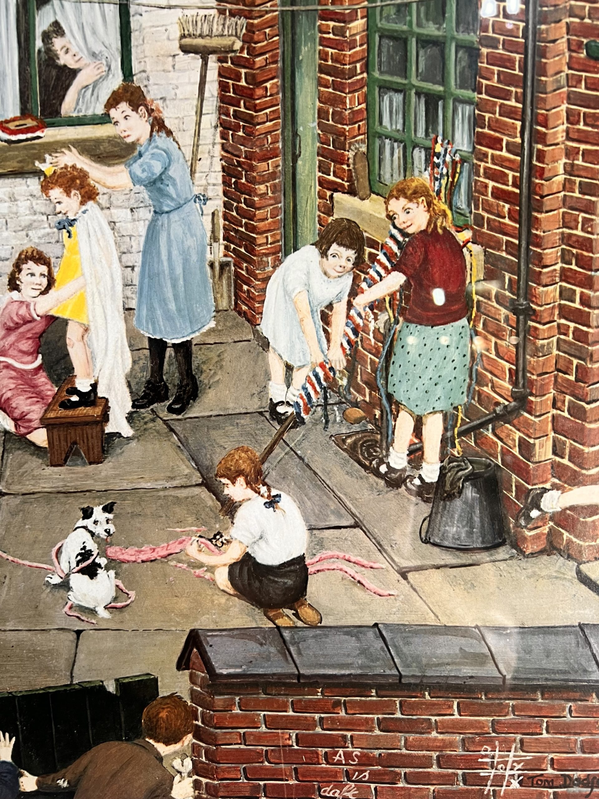 Tom Dodgson (1910–1991) Pencil Signed Original – "Back Yard Scene" With Studio Gallery Embossed Stamp - Image 5