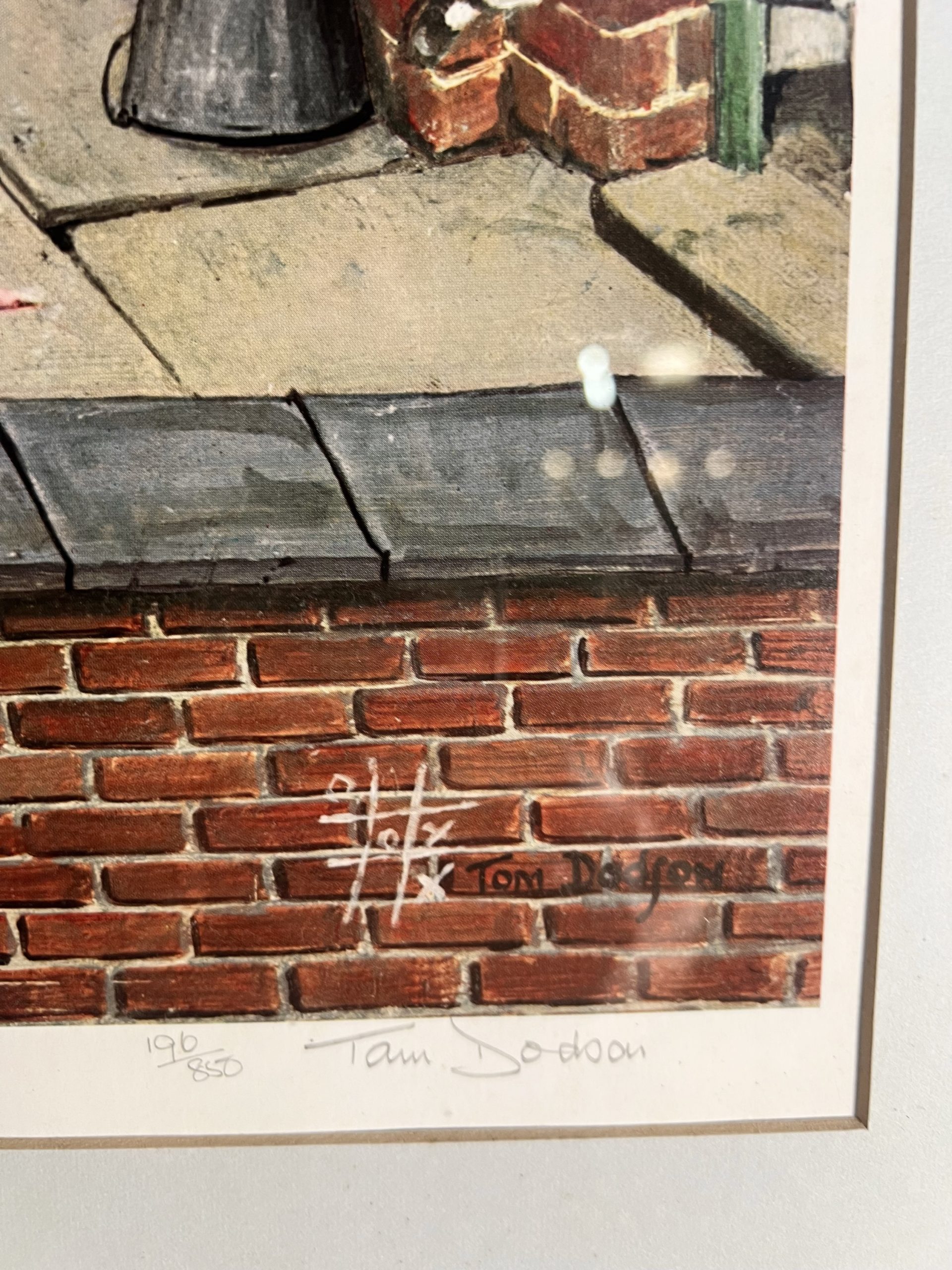 Tom Dodgson (1910–1991) Pencil Signed Original – "Back Yard Scene" With Studio Gallery Embossed Stamp - Image 7
