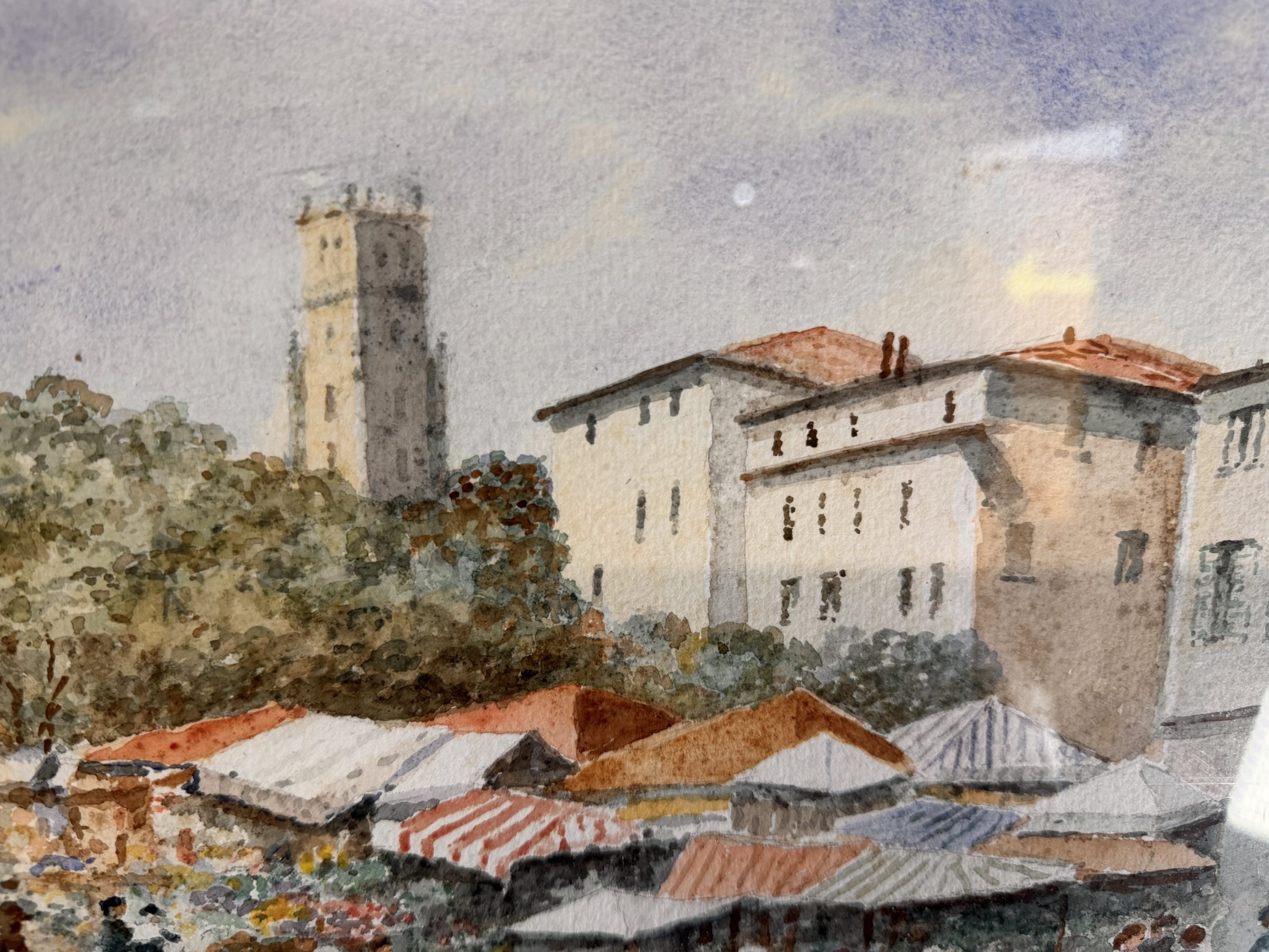 Charming French Street Market Watercolour – Signed & Dated 1963 - Image 6