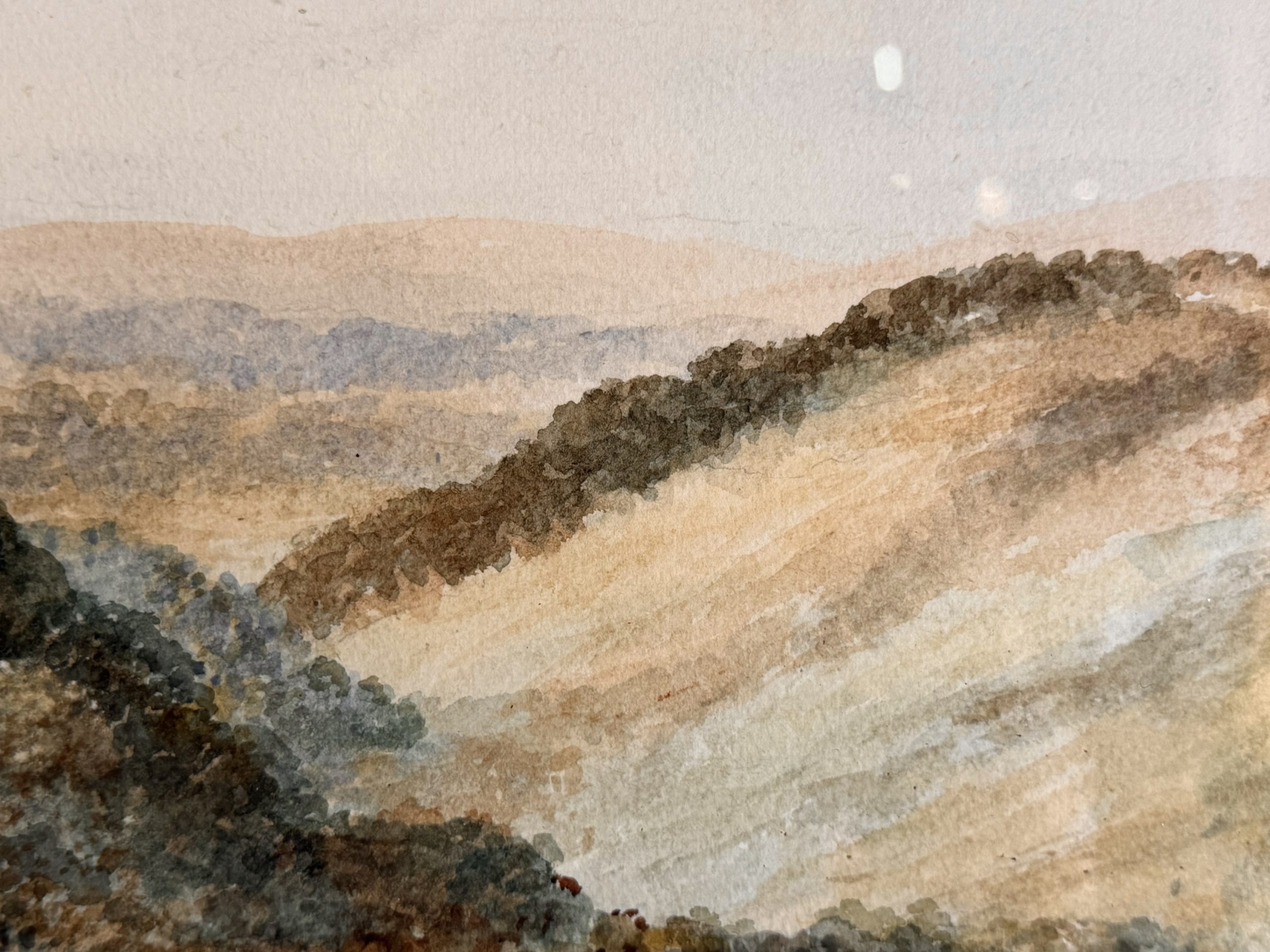 Original Signed Watercolour – Trees & Mountains Landscape Dated 1963 - Image 5