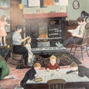 Tom Dodgson (1910–1991) – "Evening at Home" – Original Pencil Signed Print with Studio Arts Gallery Embossed Stamp