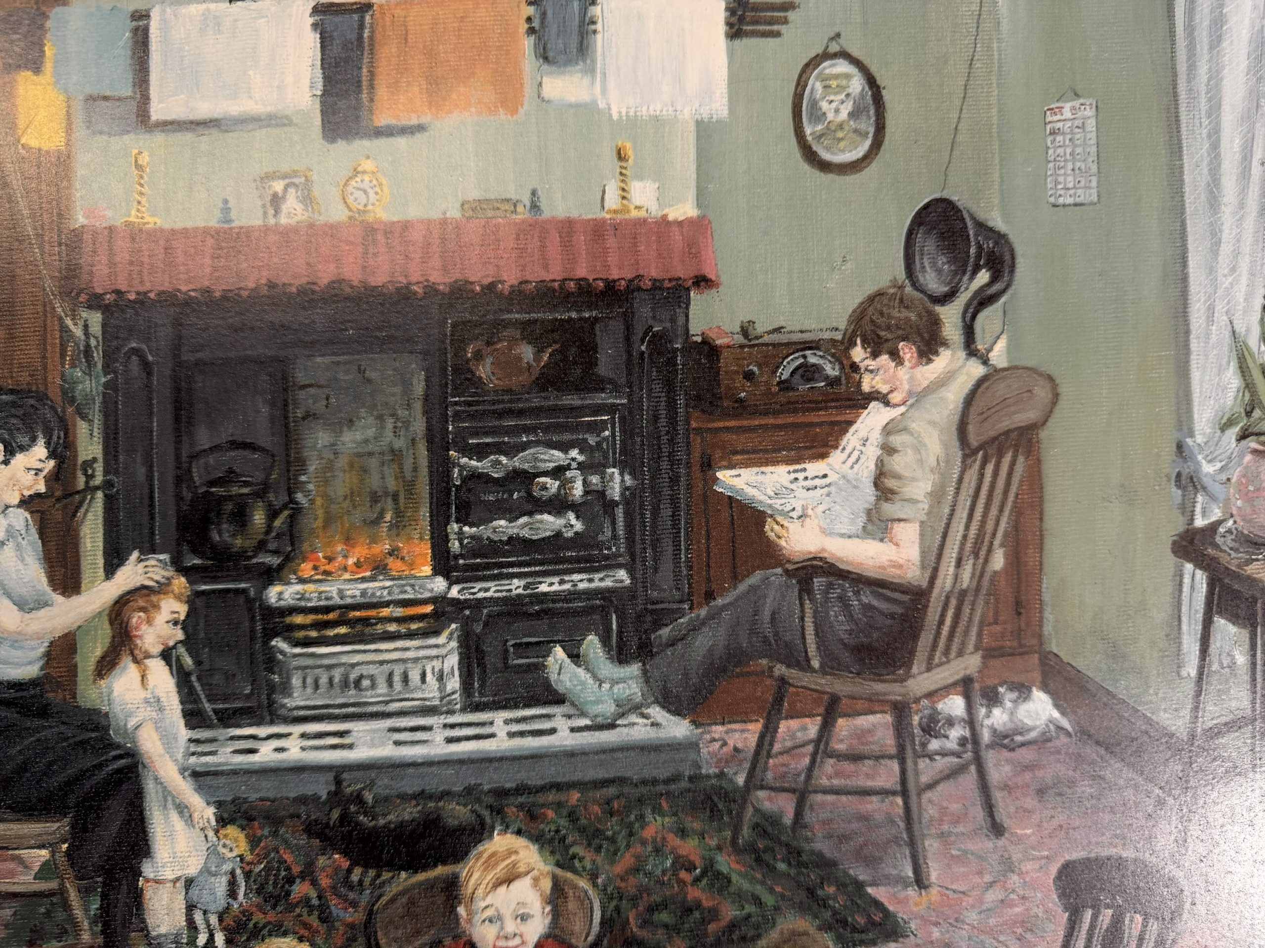 Tom Dodgson (1910–1991) – "Evening at Home" – Original Pencil Signed Print with Studio Arts Gallery Embossed Stamp - Image 4