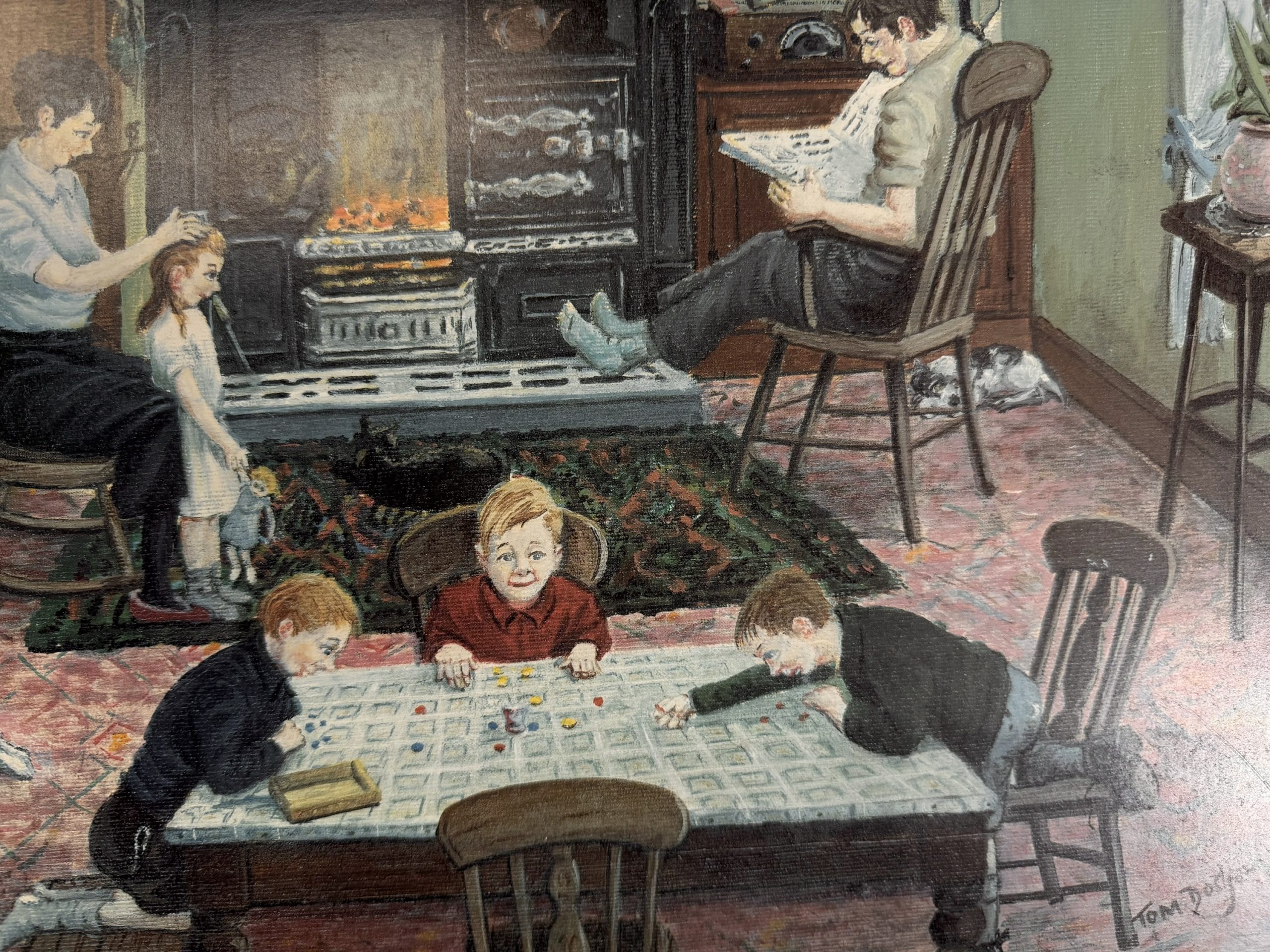 Tom Dodgson (1910–1991) – "Evening at Home" – Original Pencil Signed Print with Studio Arts Gallery Embossed Stamp - Image 5