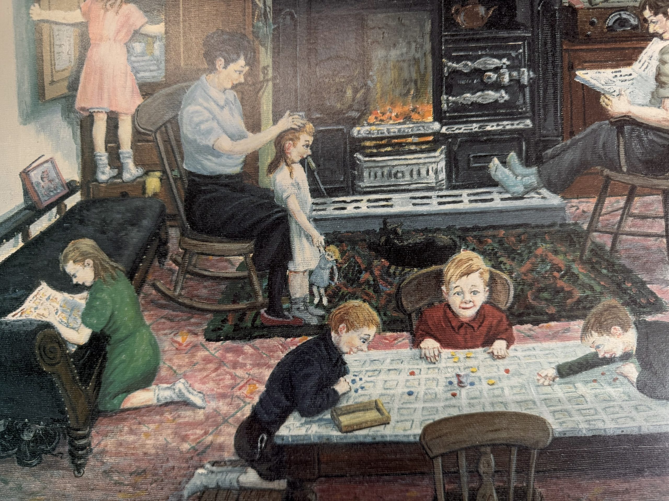 Tom Dodgson (1910–1991) – "Evening at Home" – Original Pencil Signed Print with Studio Arts Gallery Embossed Stamp - Image 6