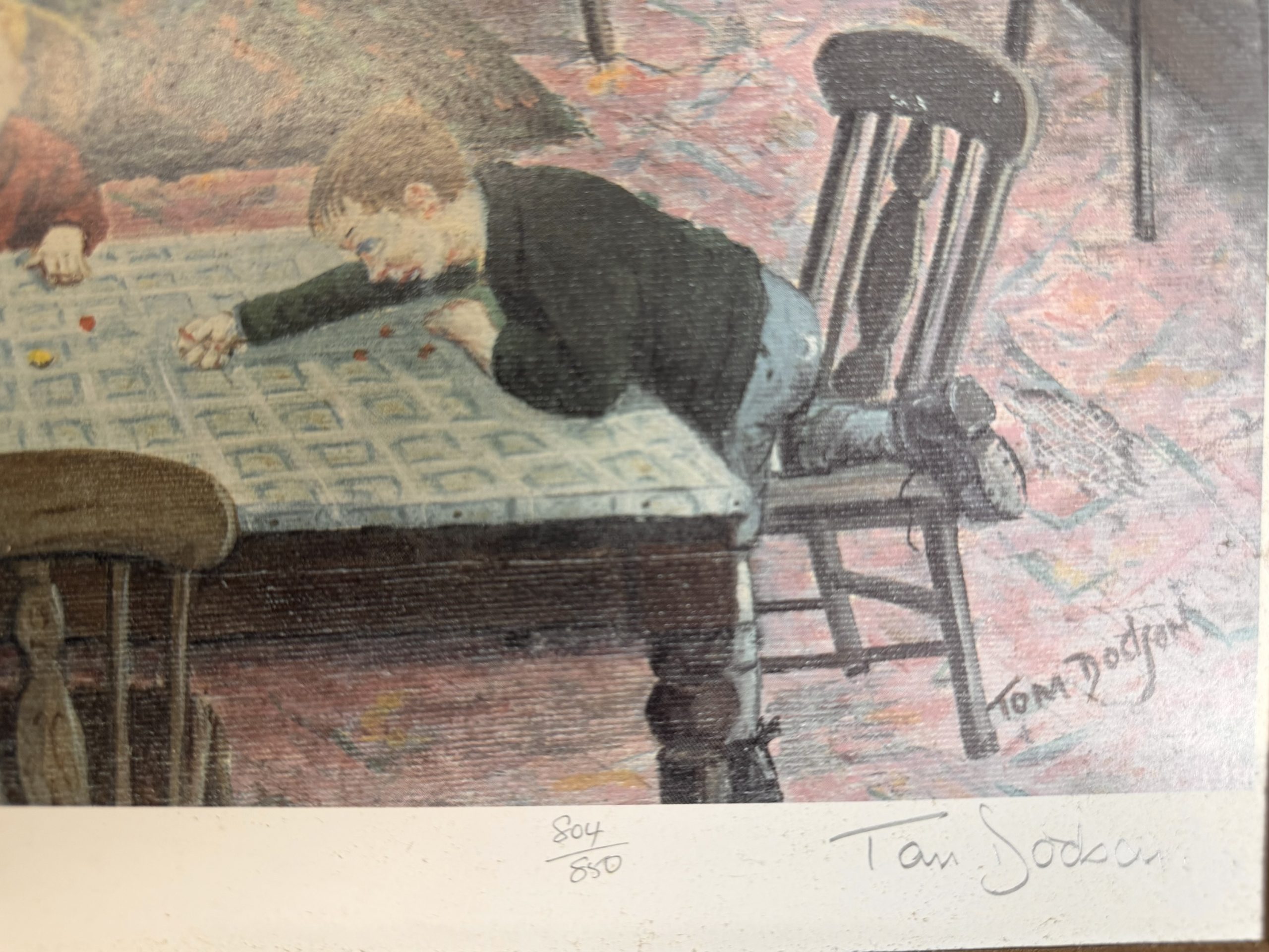 Tom Dodgson (1910–1991) – "Evening at Home" – Original Pencil Signed Print with Studio Arts Gallery Embossed Stamp - Image 7