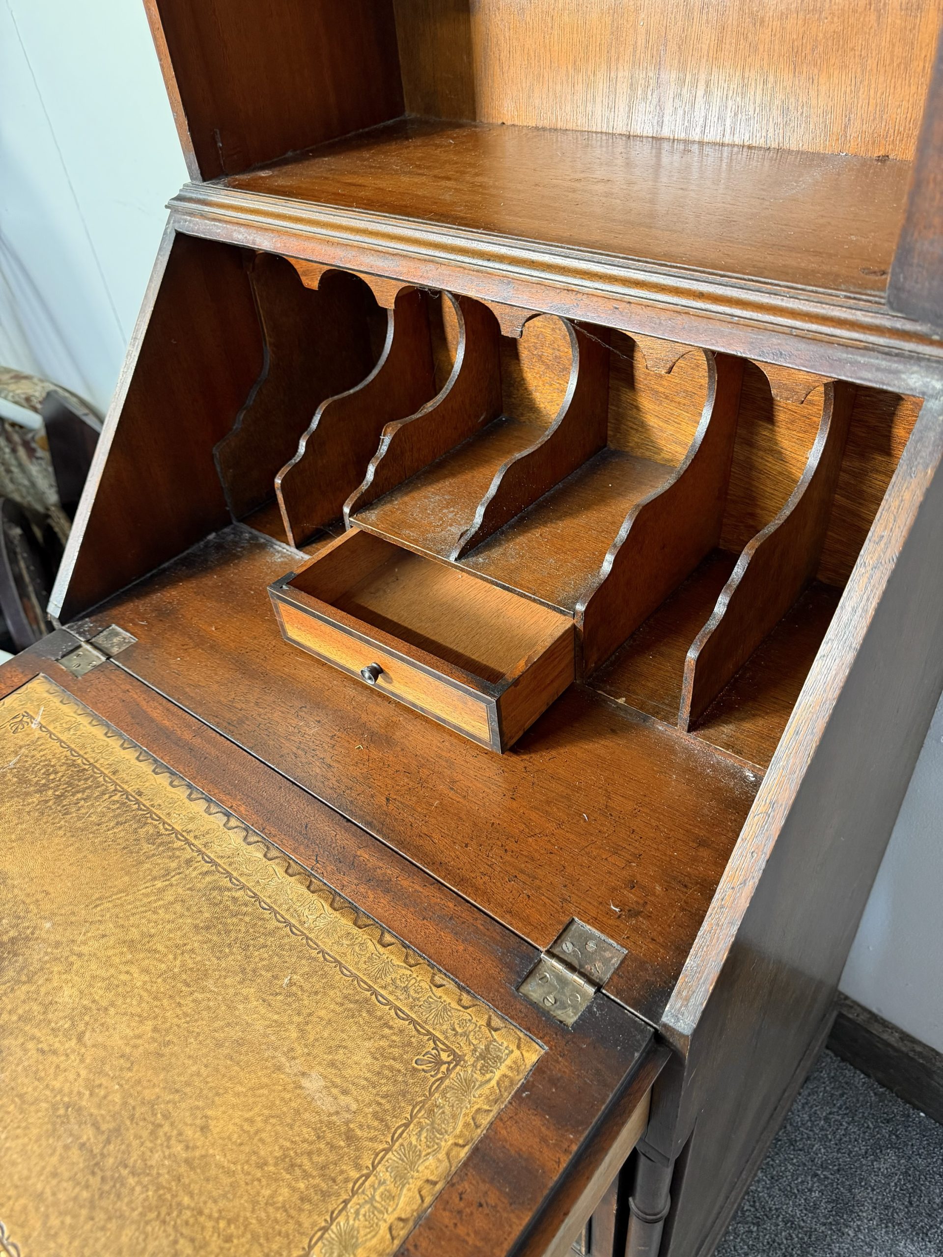 An Impressive George III Style Inlaid Mahogany Bureau Bookcase - Image 2