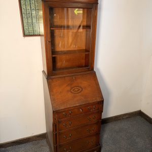 An Impressive George III Style Inlaid Mahogany Bureau Bookcase