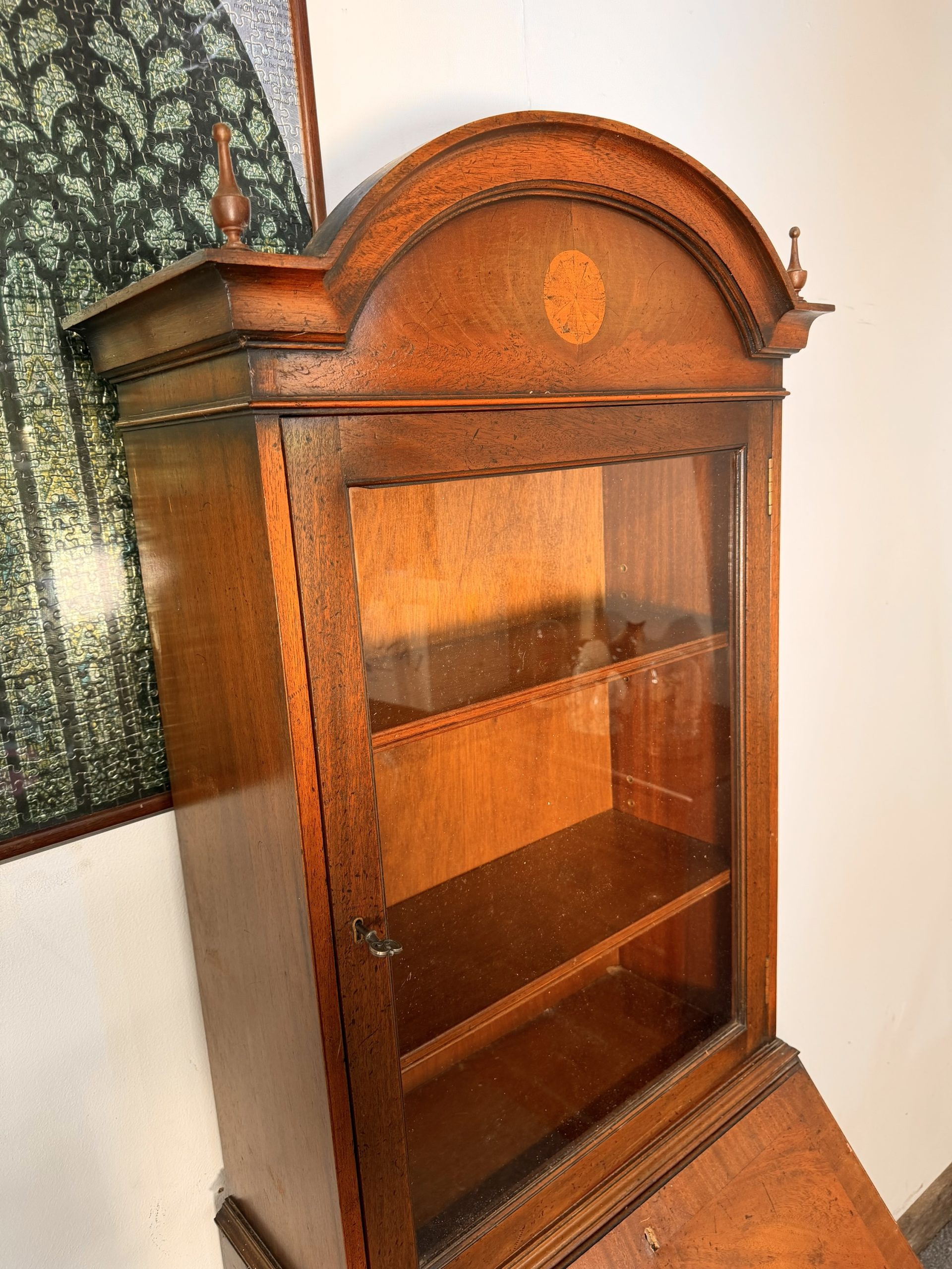 An Impressive George III Style Inlaid Mahogany Bureau Bookcase - Image 5