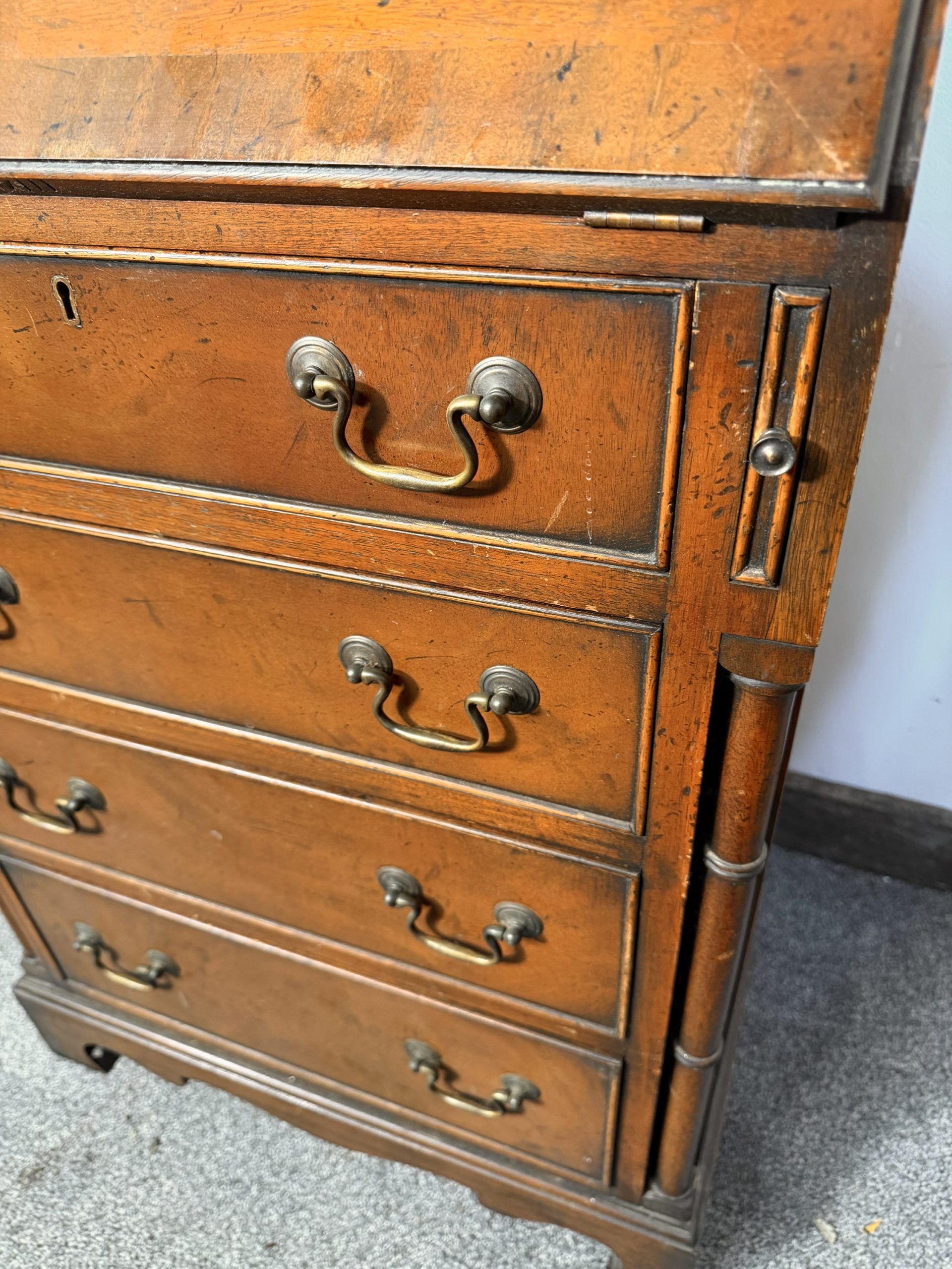 An Impressive George III Style Inlaid Mahogany Bureau Bookcase - Image 8