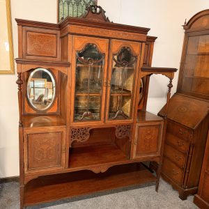 Outstanding Quality Antique Victorian Mahogany & Satinwood Inlaid Display Cabinet – Circa 1880