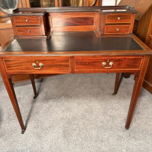 Sheraton Revival Mahogany Inlaid Writing Table / Desk – Circa 1890