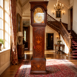 Exceptional Edwardian Musical Three-Train Longcase Clock