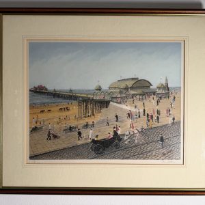 Tom Dodson – Blackpool North Pier Painting, Pencil Signed, Fine Art Stamped