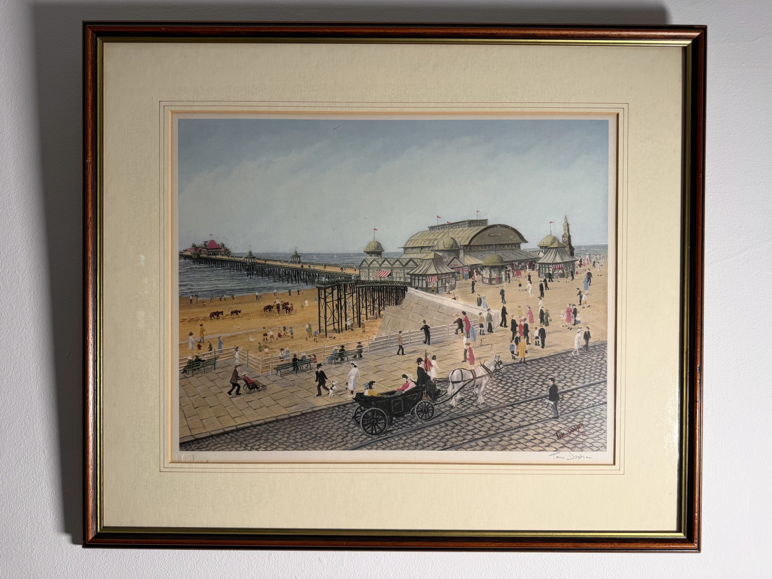 Tom Dodson – Blackpool North Pier Painting, Pencil Signed, Fine Art Stamped