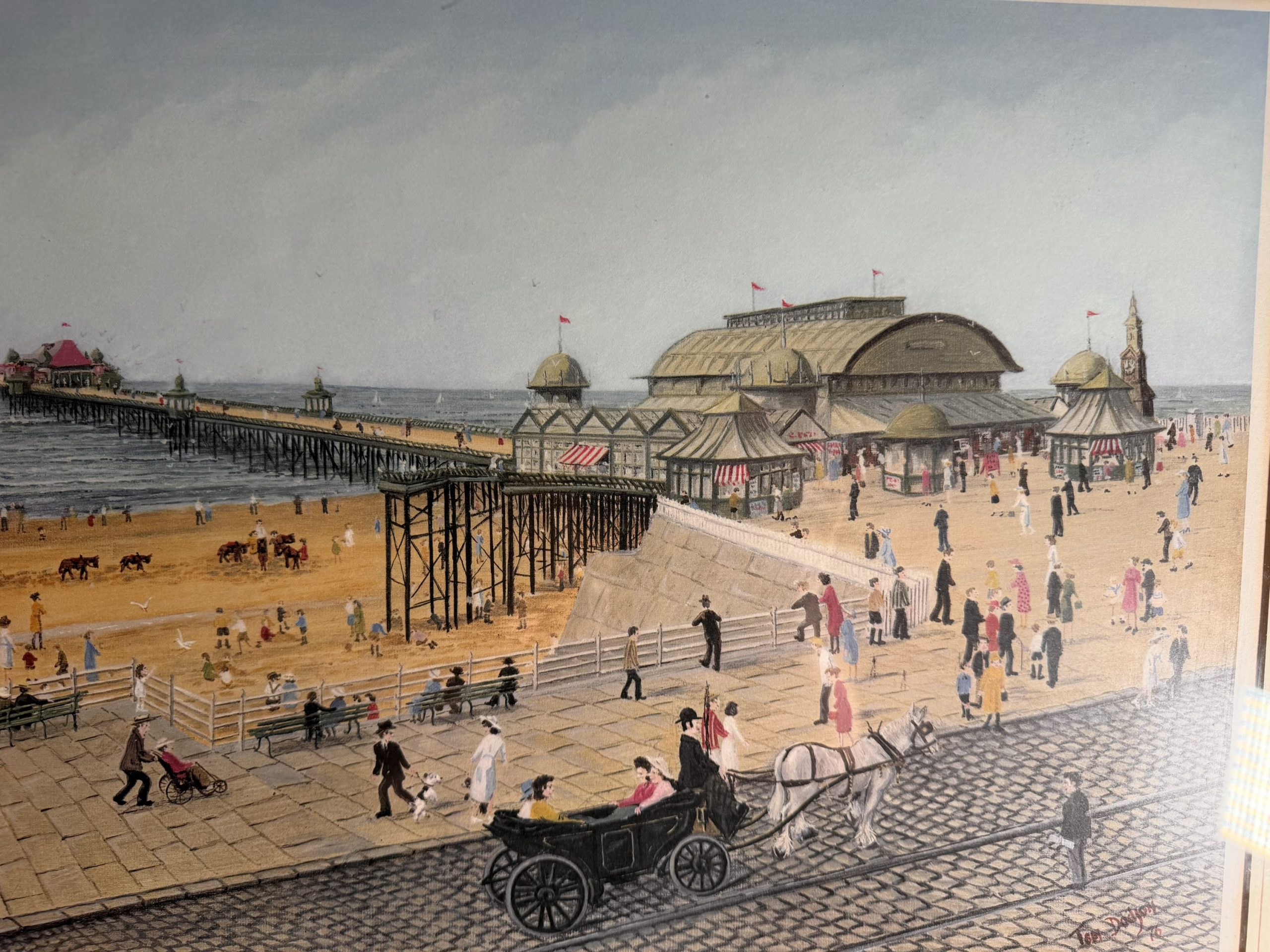 Tom Dodson – Blackpool North Pier Painting, Pencil Signed, Fine Art Stamped - Image 2