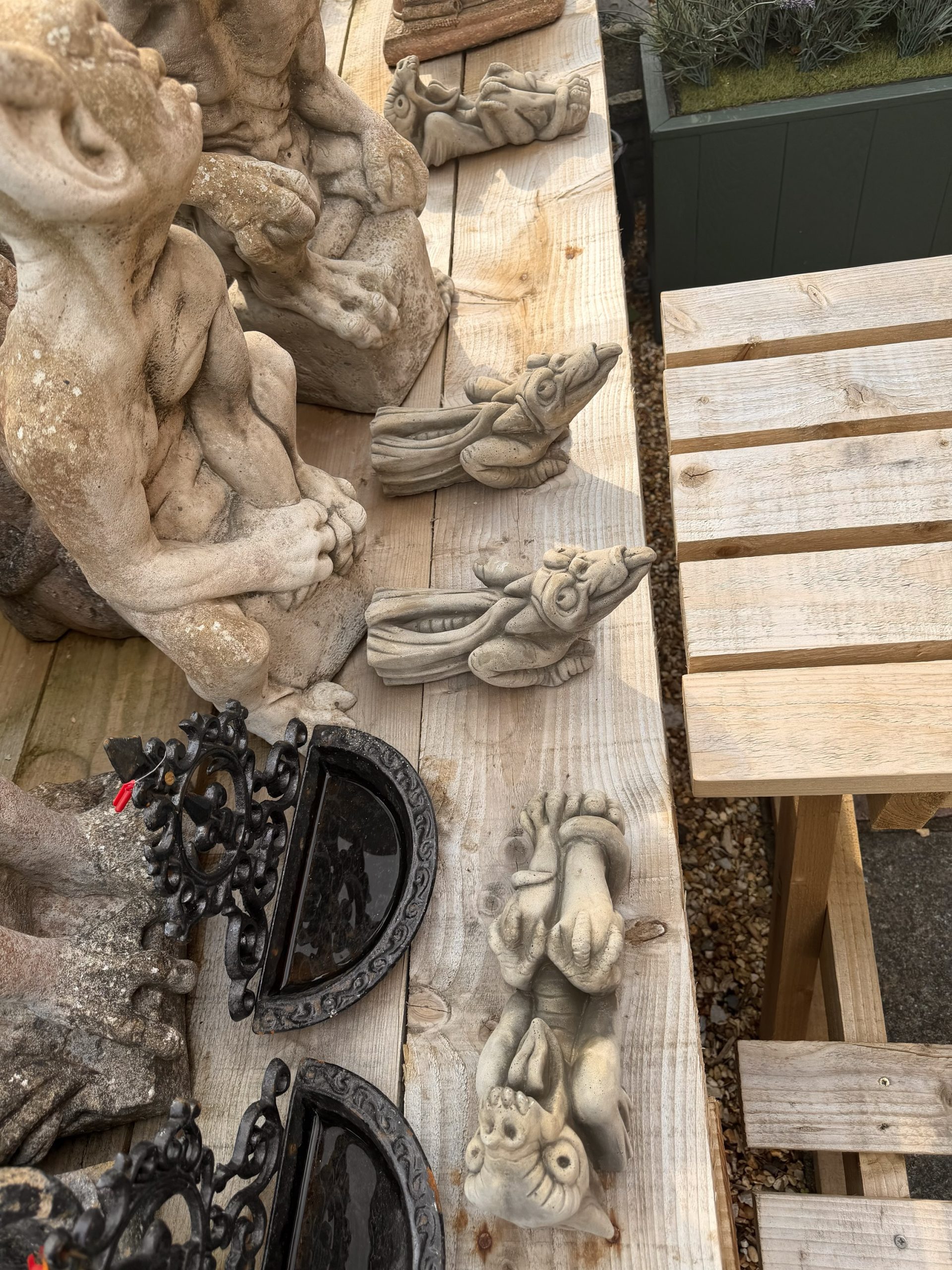 Selection of Sitting & Wall-Hanging Gargoyle Stone Garden Ornaments - Image 5