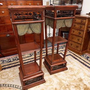 Stunning Pair of Late 19th Century Antique Hardwood Jardinière / Plant Stands