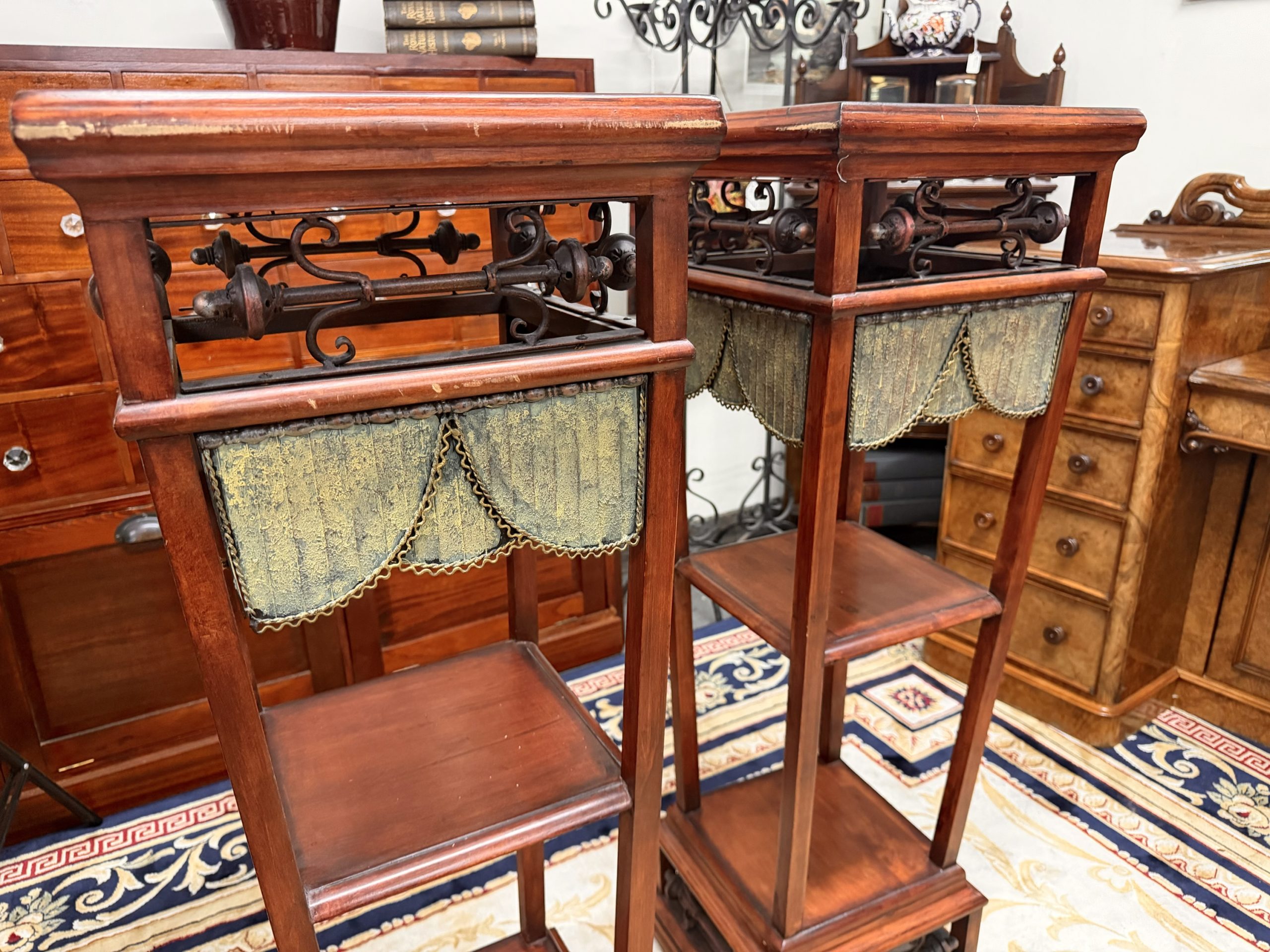 Stunning Pair of Late 19th Century Antique Hardwood Jardinière / Plant Stands - Image 3