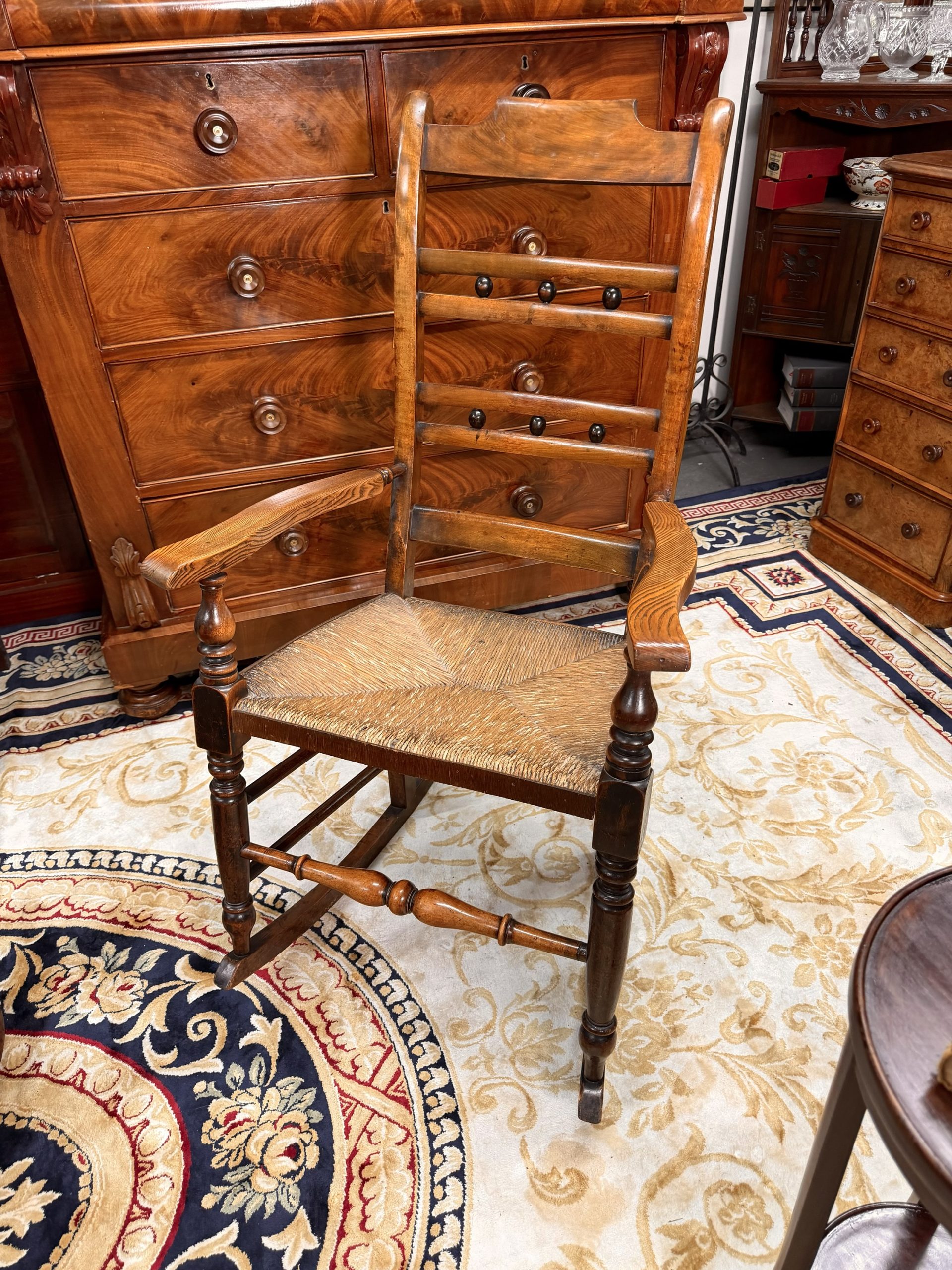 Charming 19th Century English Antique Ash Rocking Chair – Lancashire, Circa 1830