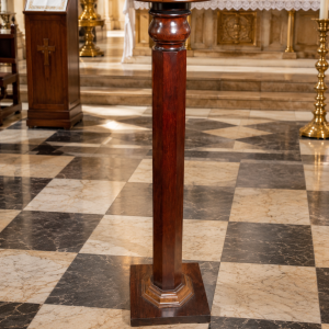Tall Antique Display Pedestal, English Mahogany Torchiere / Plant Stand, Regency c.1820