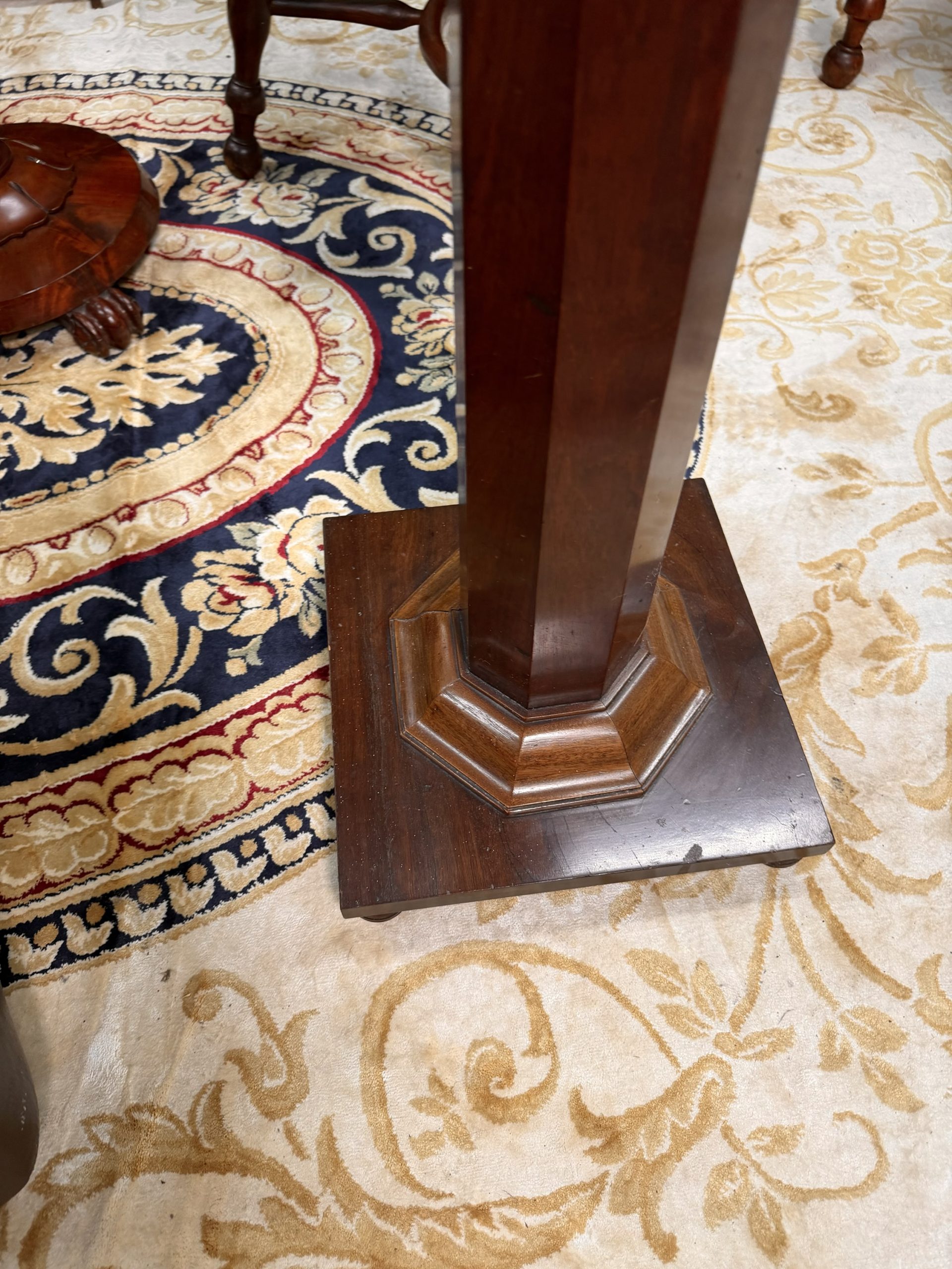 Tall Antique Display Pedestal, English Mahogany Torchiere / Plant Stand, Regency c.1820 - Image 5