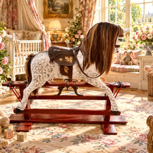 A Fabulous Vintage J. Collinson & Sons Painted Wooden Rocking Horse
